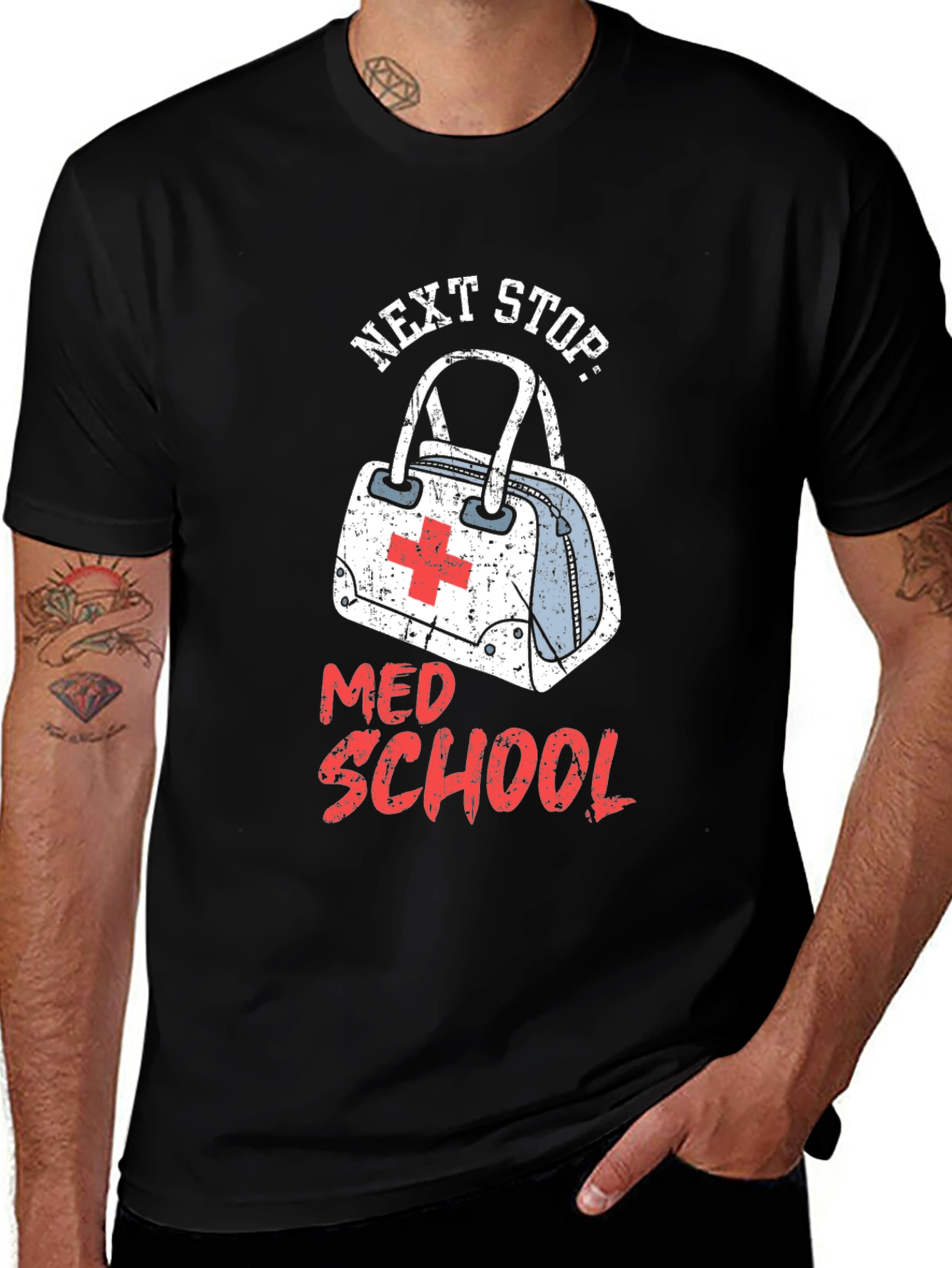 Variant 9 of Next Stop Med School T-Shirt
