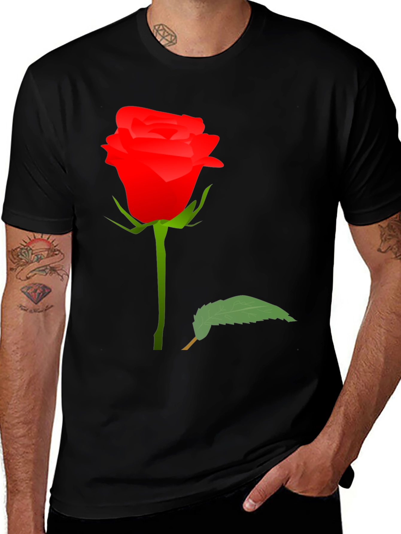 Variant 19 of Rose Graphic T-Shirt - Elegant Floral Design