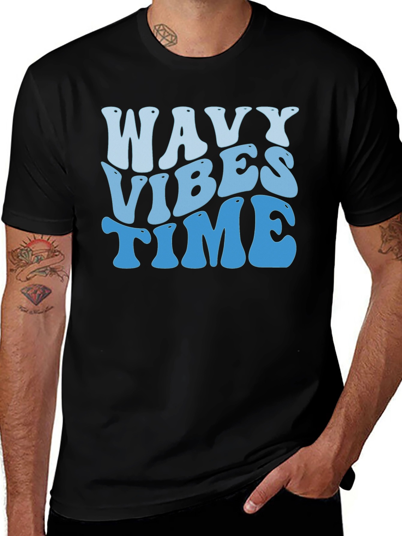 Variant 18 of Wavy Vibes Time Tee - Retro Style T-Shirt