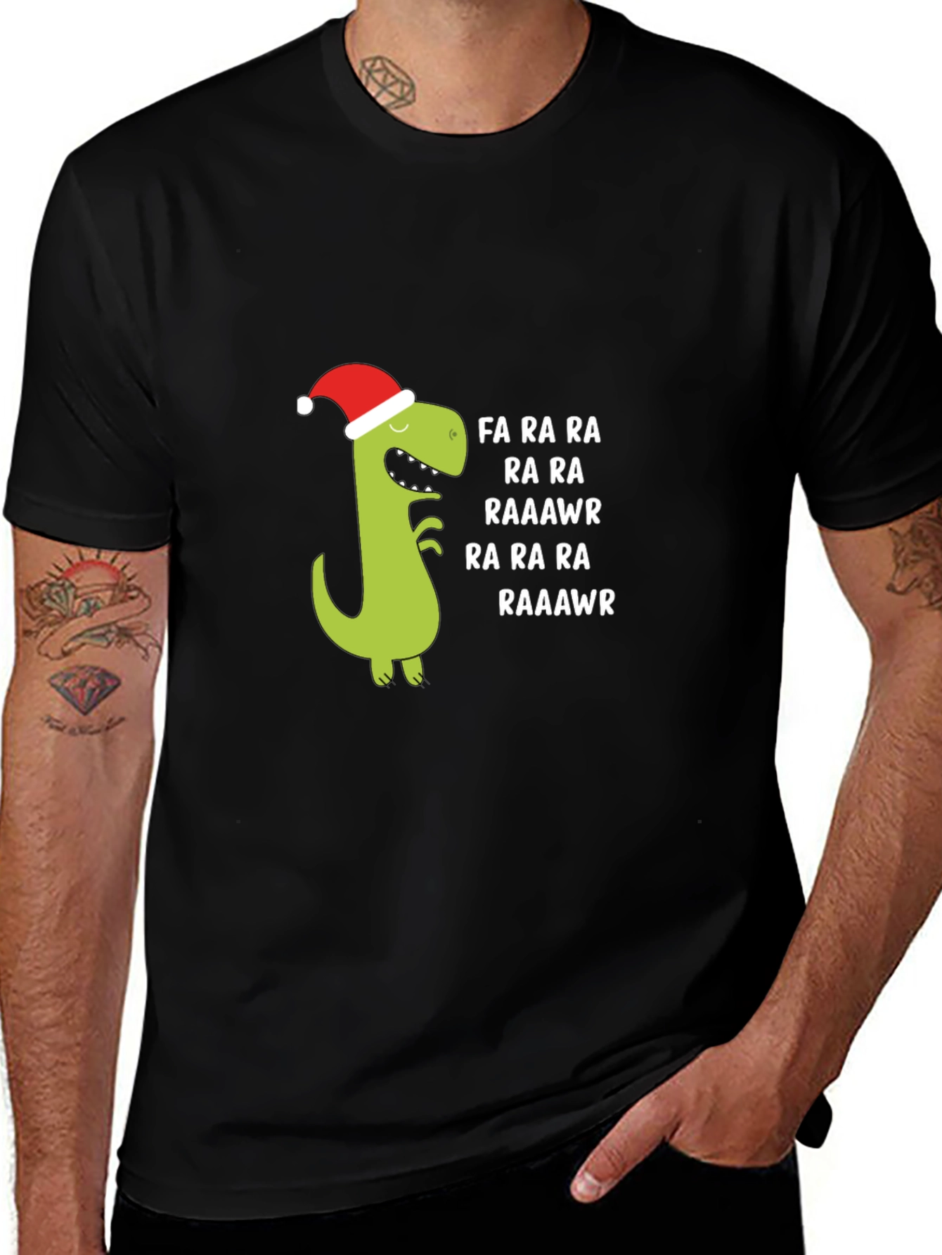 Variant 2 of Festive Dino Christmas T-Shirt