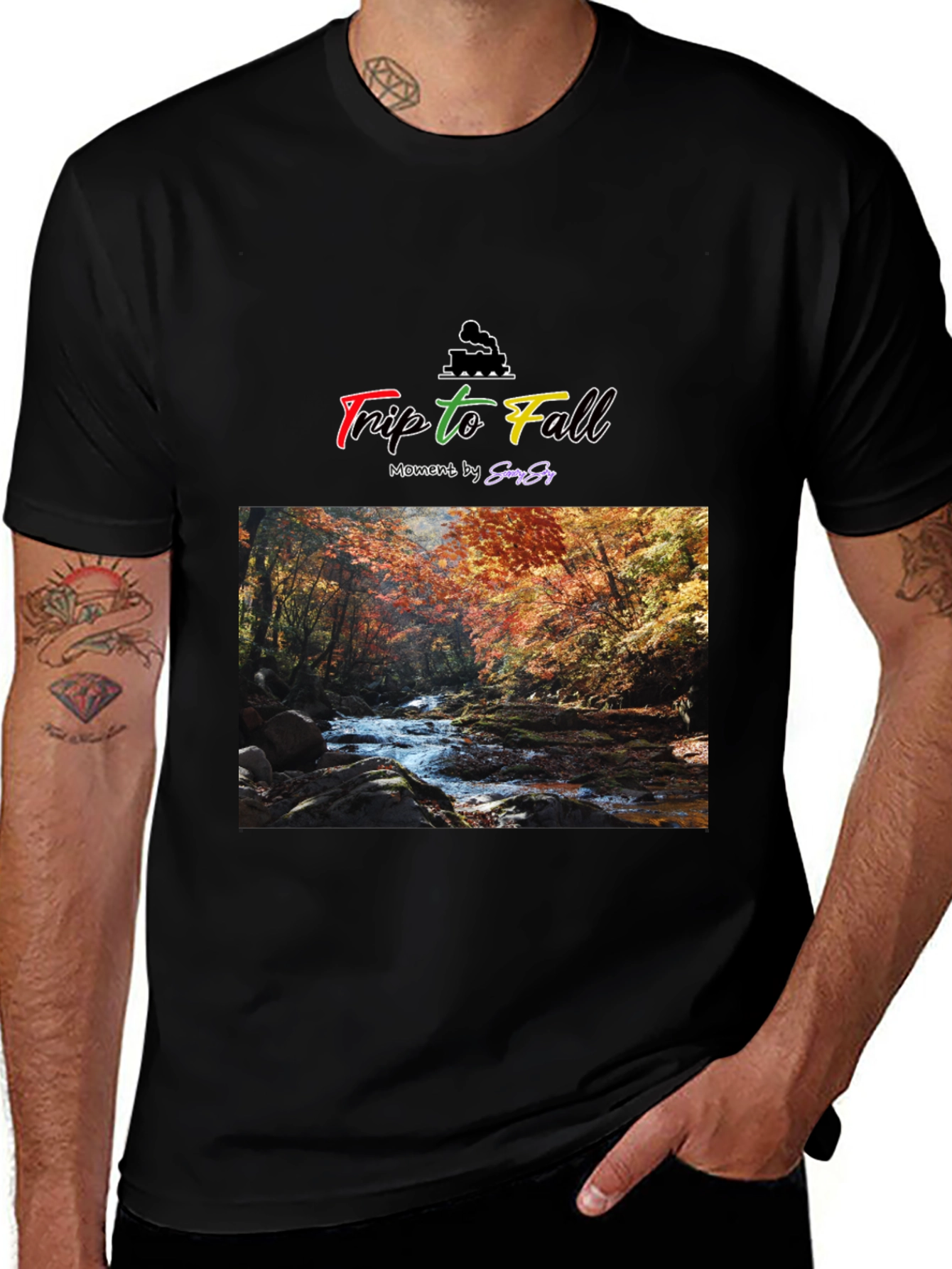 Variant 30 of Trip to Fall T-Shirt - Nature Stream Design