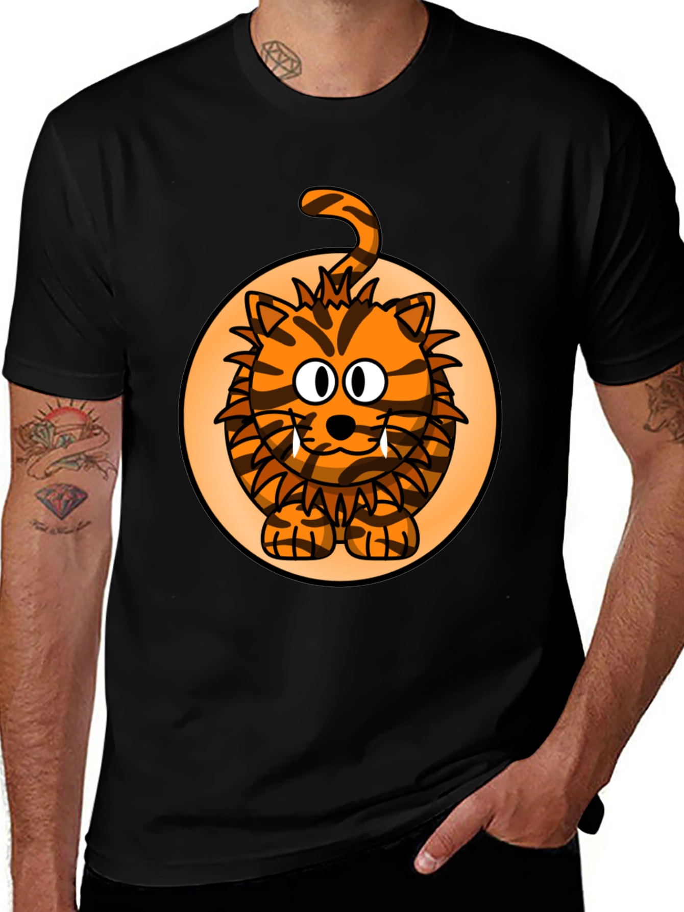 Variant 15 of Cartoon Tiger Graphic Tee - Fun Animal Print Shirt