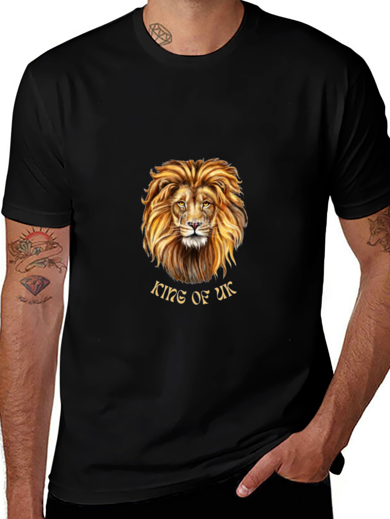 Variant 6 of King of UK Lion Graphic T-Shirt - Black