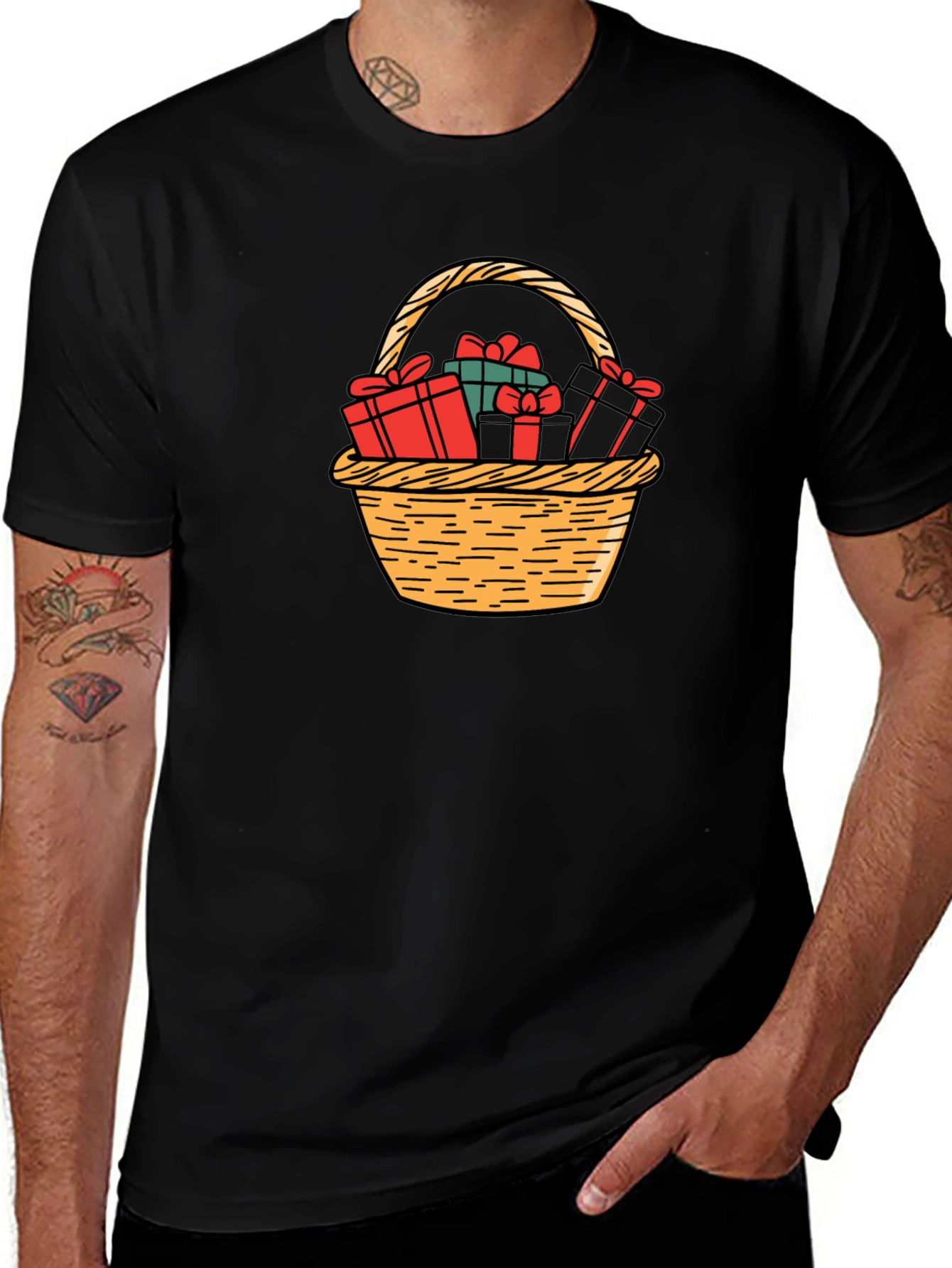 Variant 4 of Gift Basket Graphic Tee - Holiday Cheer
