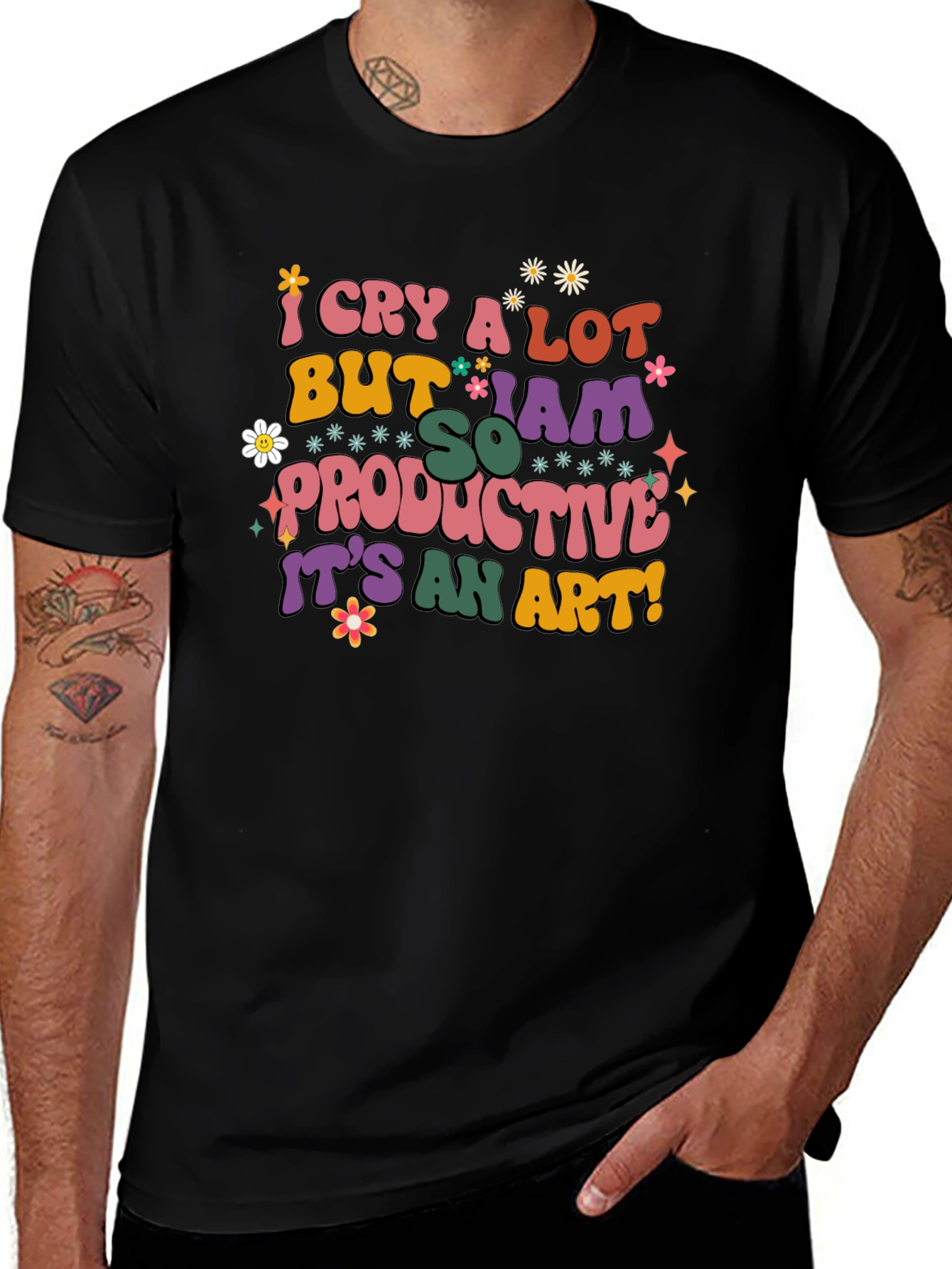 Variant 23 of I Cry A Lot But So I Am Productive T-Shirt
