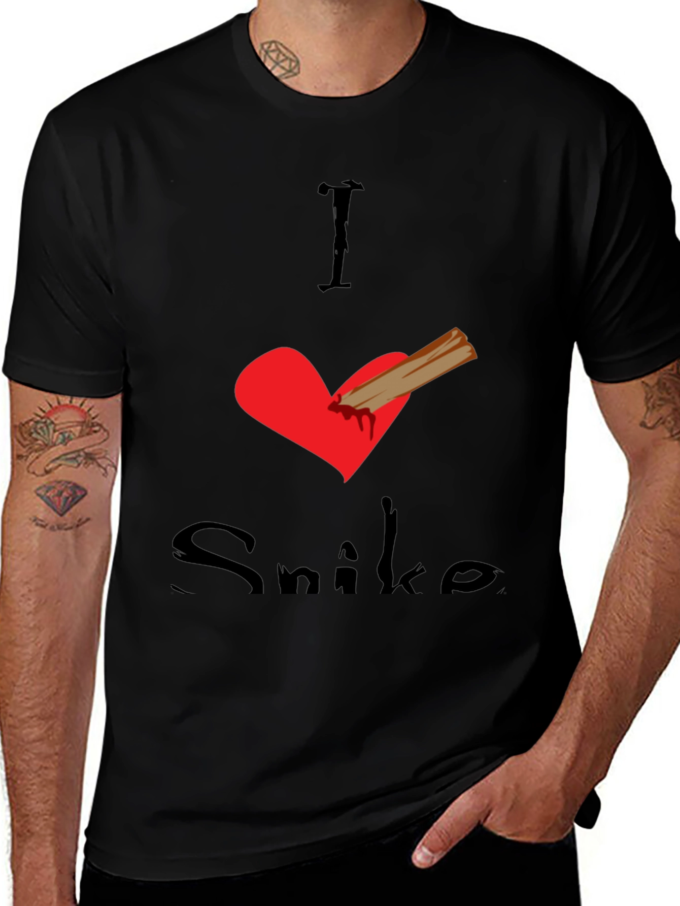 Variant 15 of I Love Snike Black T-Shirt