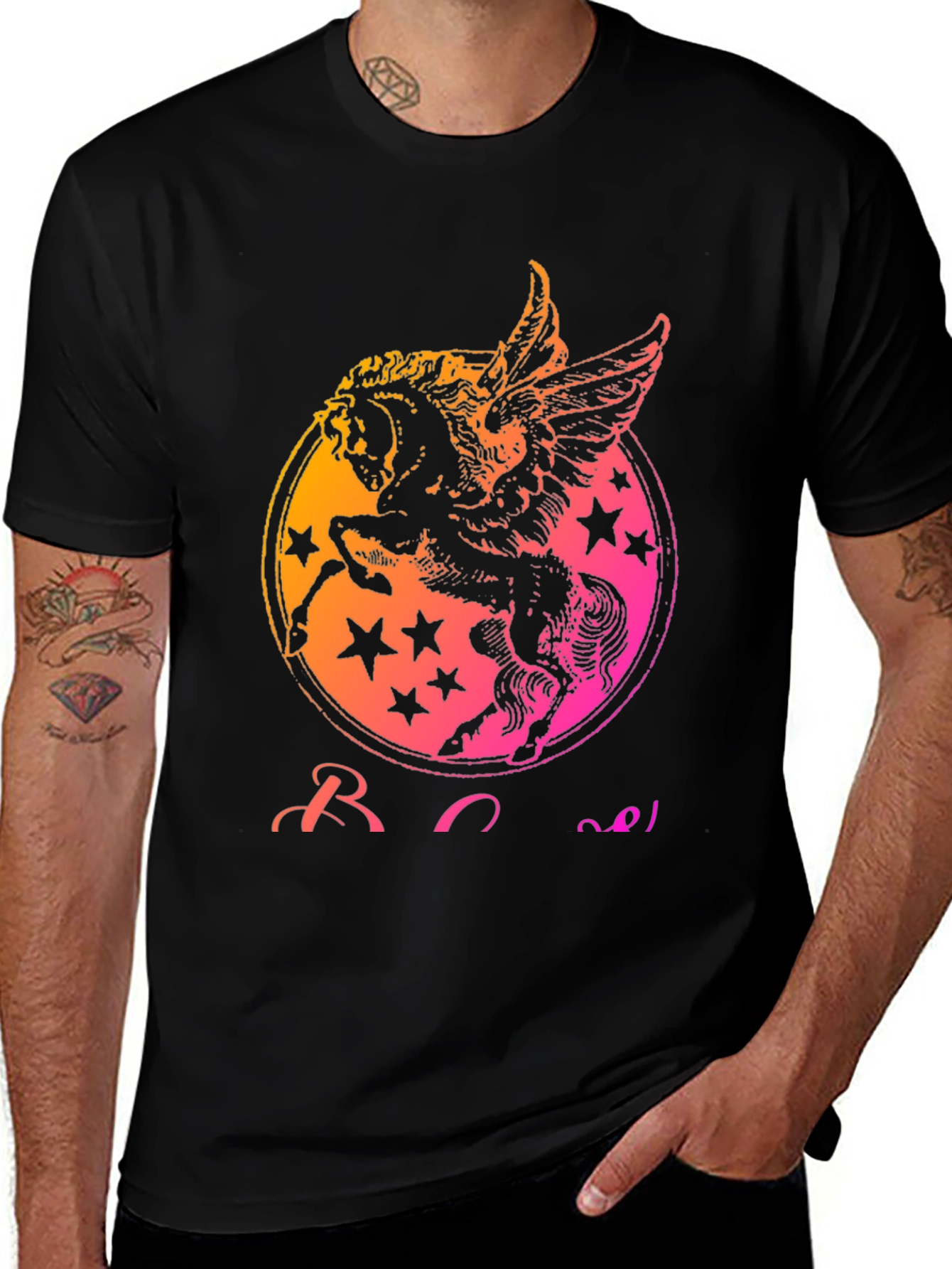 Pegasus Graphic Black T-Shirt