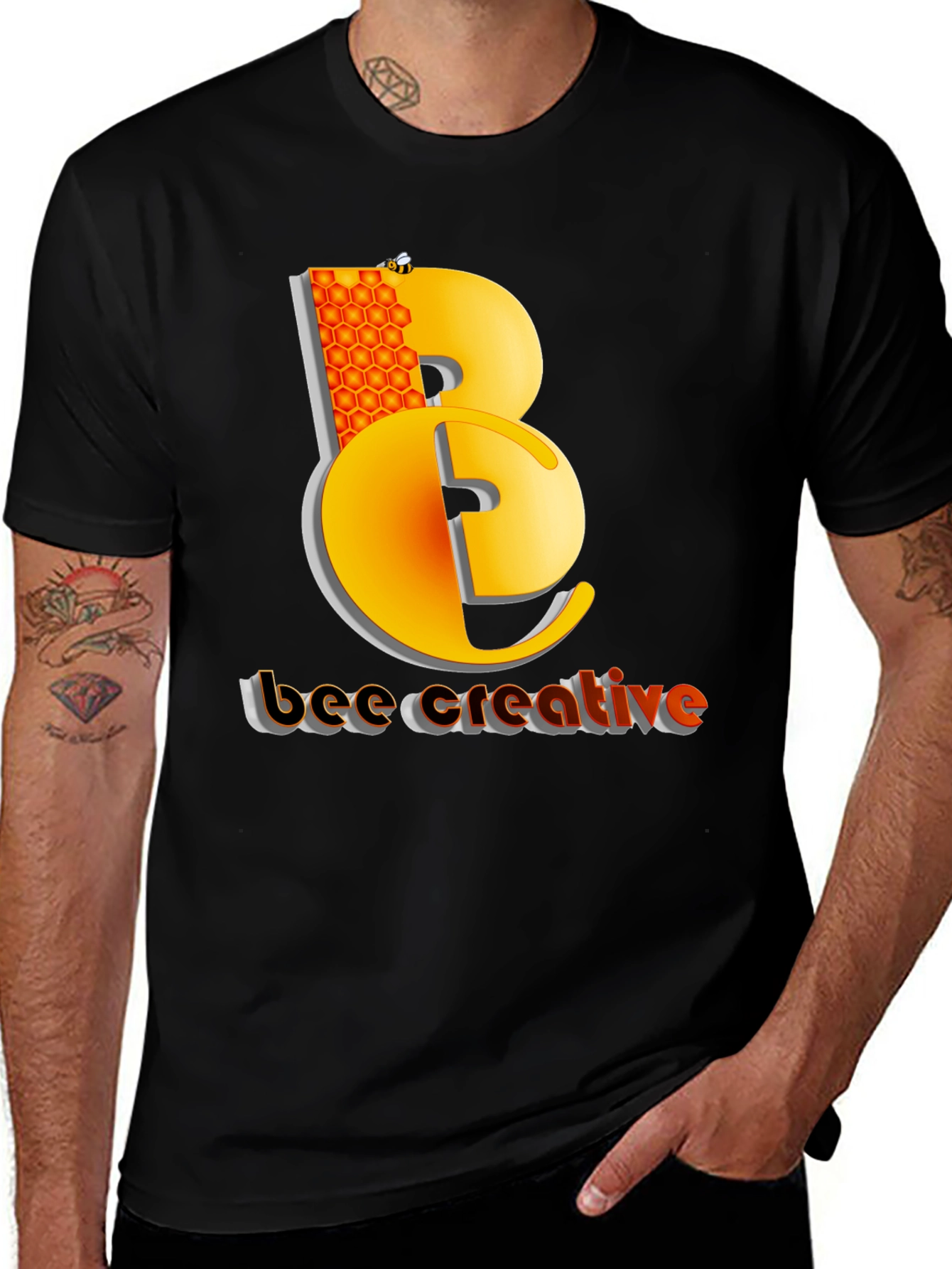 Variant 21 of Bee Creative Black T-Shirt