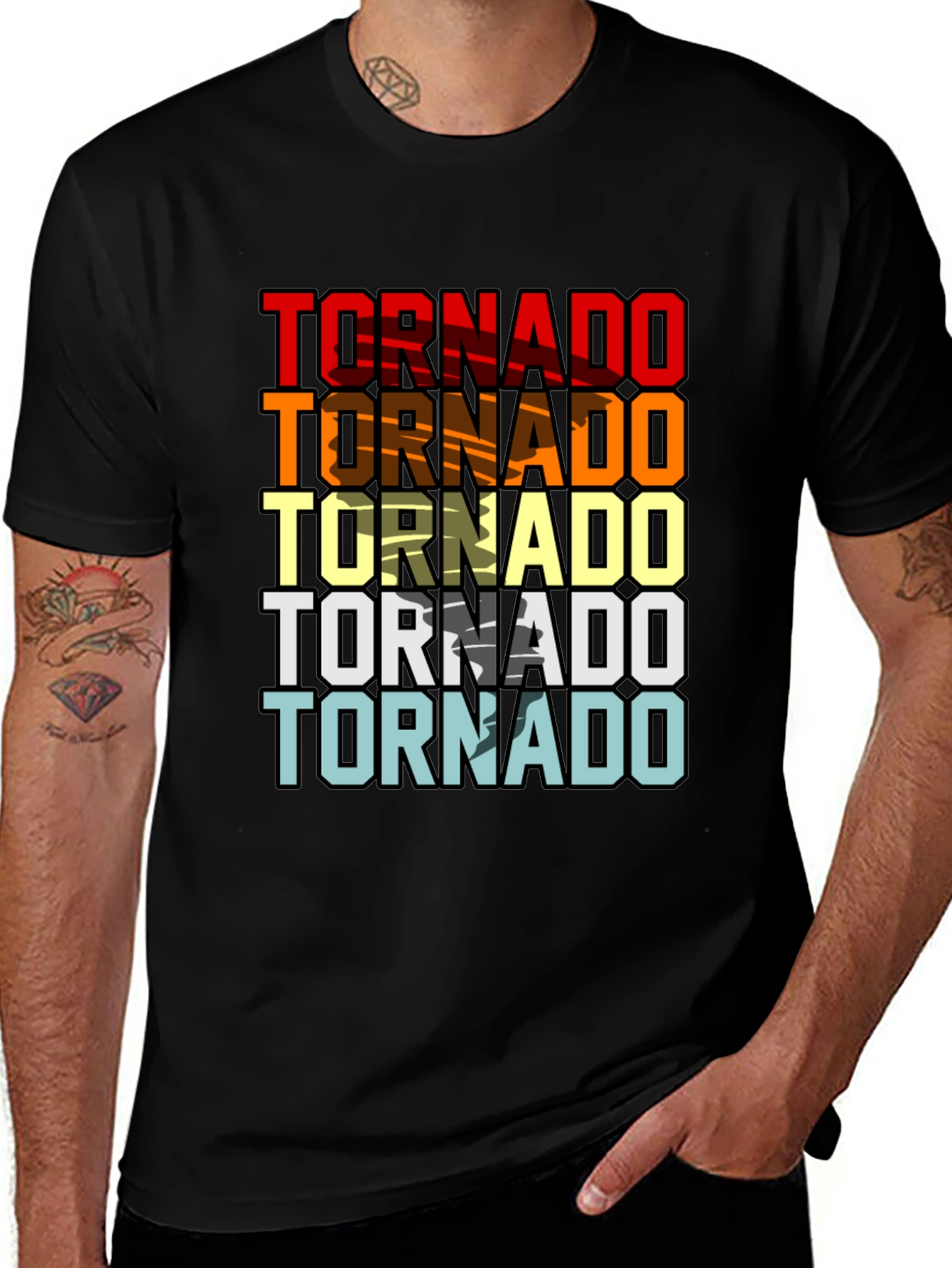 Variant 22 of Retro Tornado Graphic Tee - Weather Fan T-Shirt