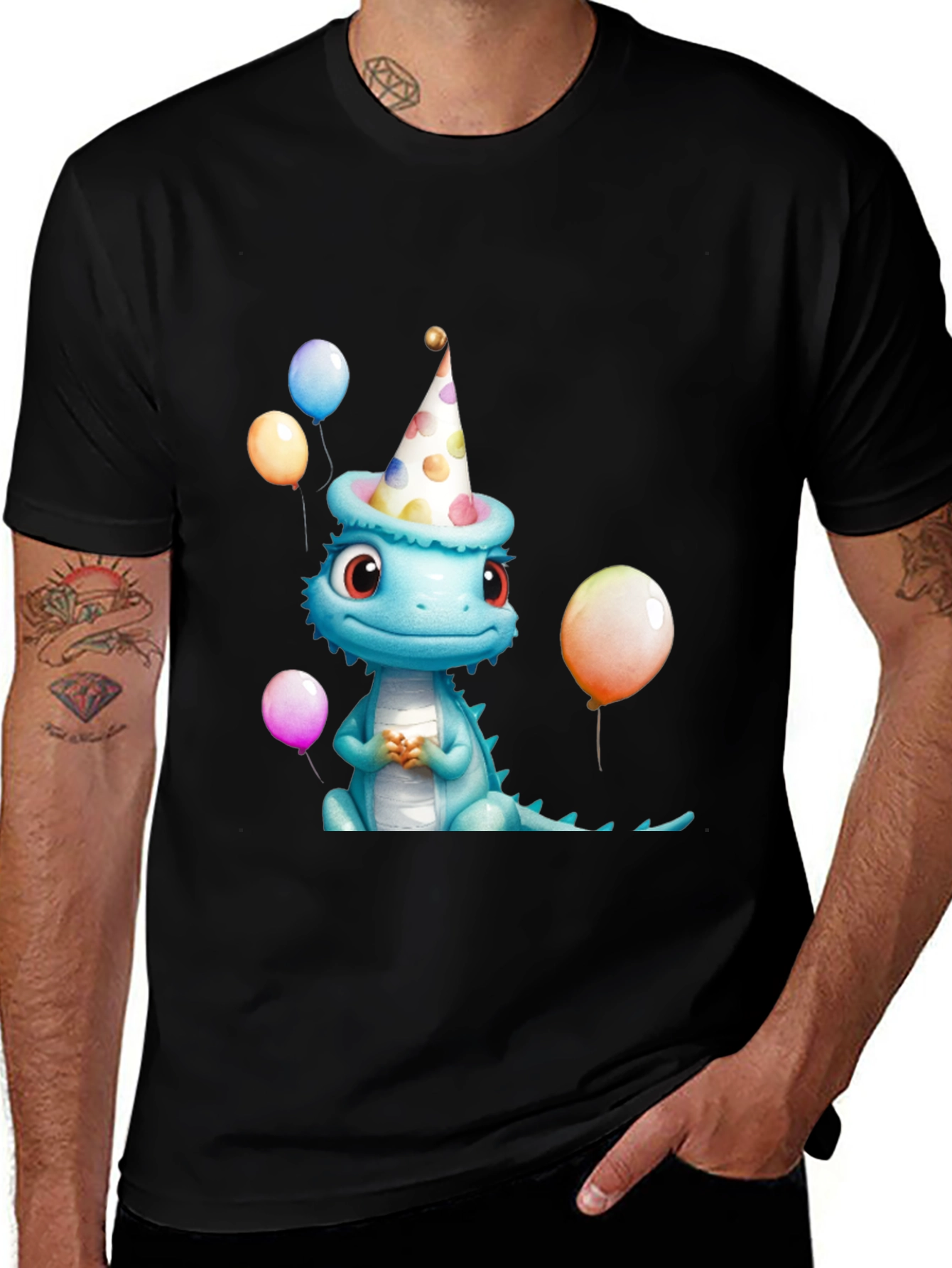 Variant 21 of Cute Blue Dinosaur Birthday T-Shirt