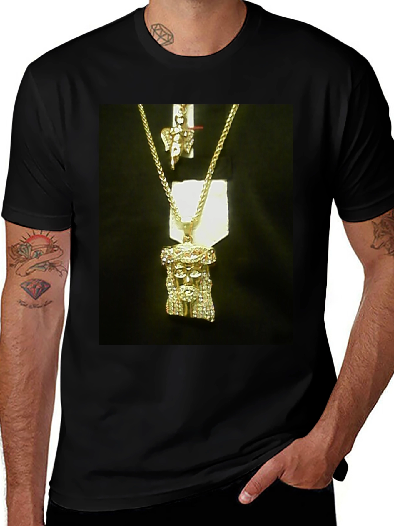 Variant 4 of Gold Jesus Piece T-Shirt
