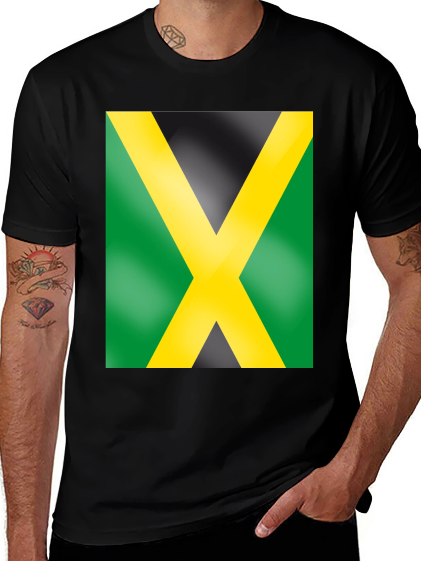 Jamaica Flag Graphic Tee - Black