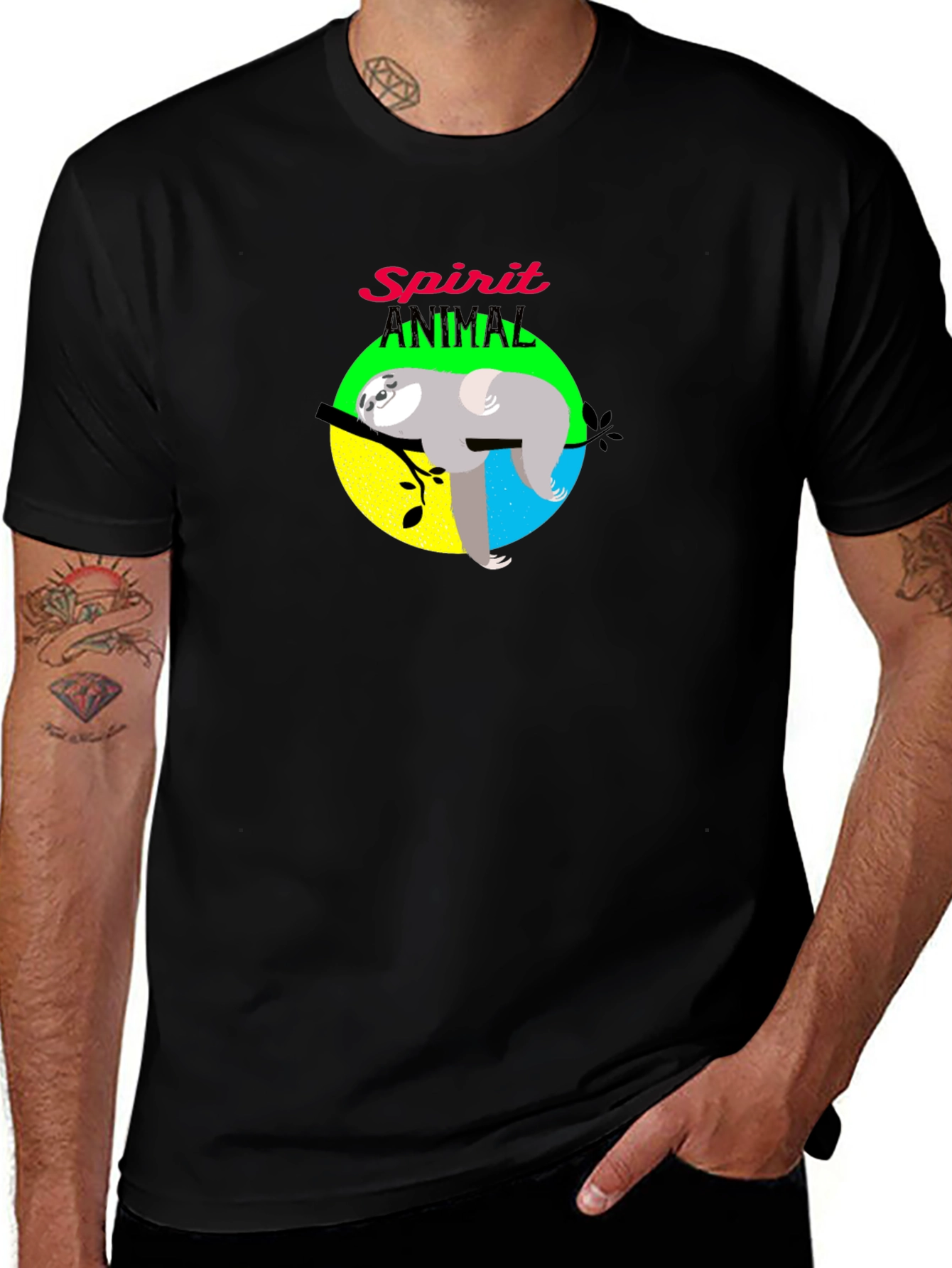 Variant 29 of Spirit Animal Sloth T-Shirt - Relaxed Graphic Tee