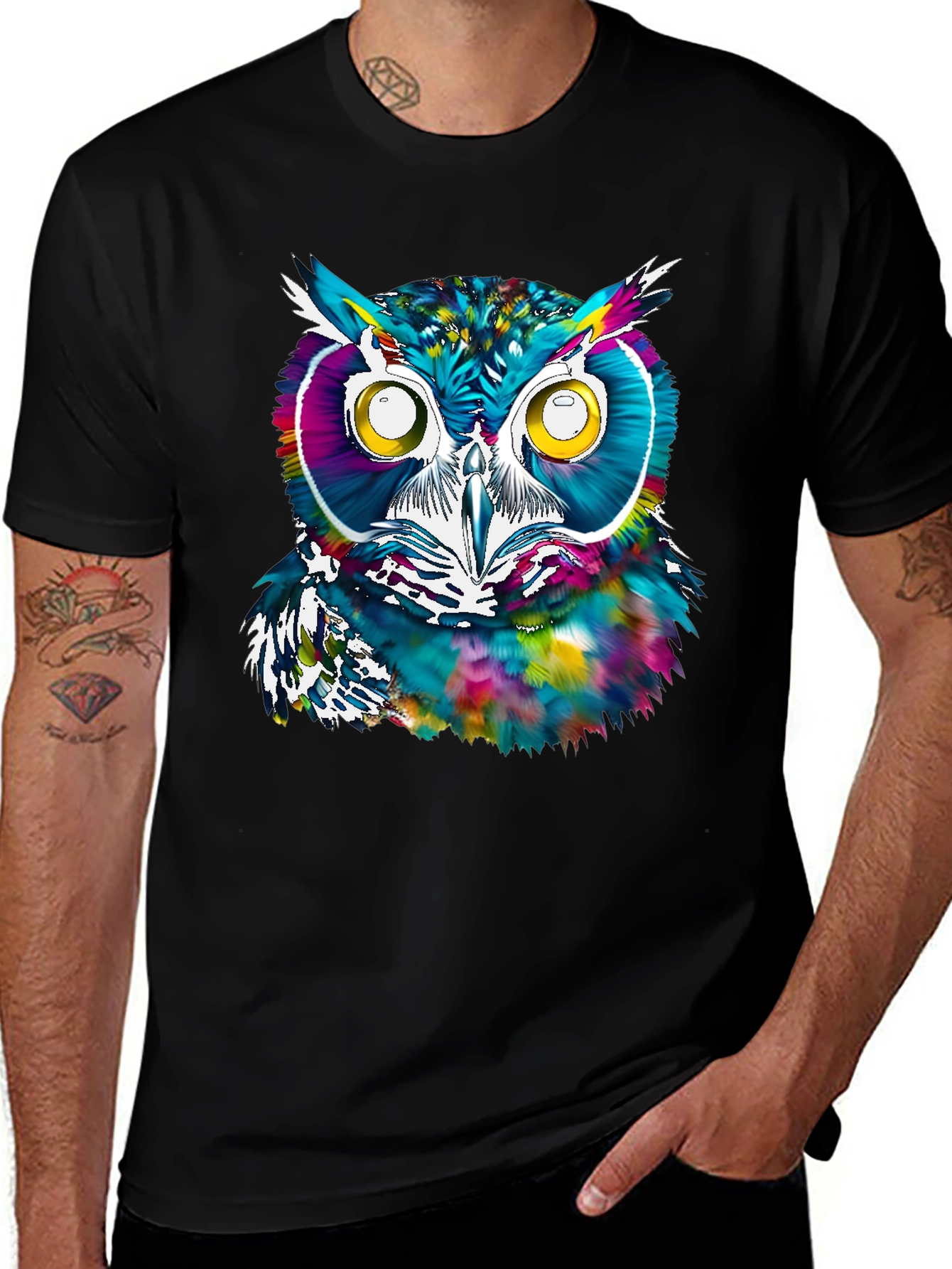 Variant 27 of Colorful Owl Graphic Print T-Shirt