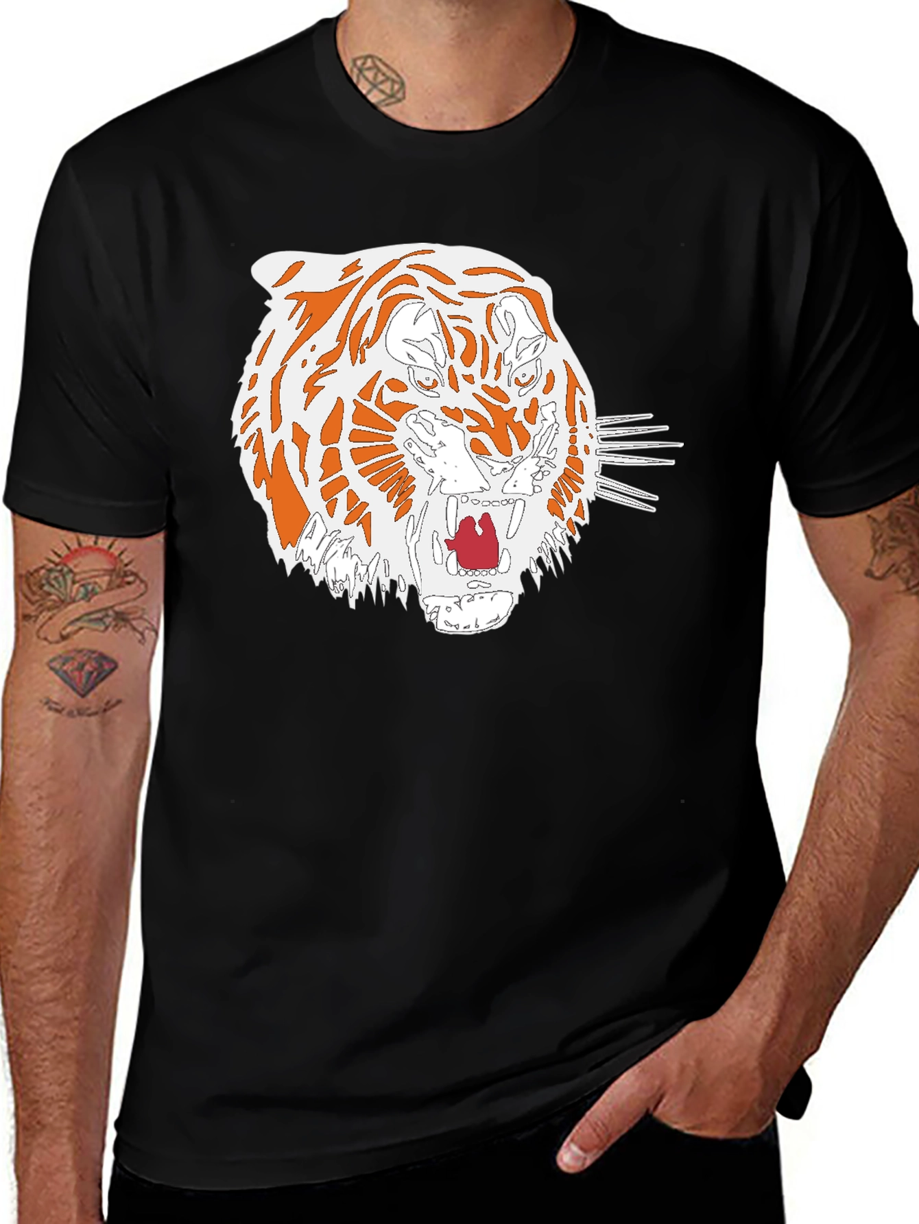 Variant 29 of Black Tiger Graphic Tee - Roar into Style!