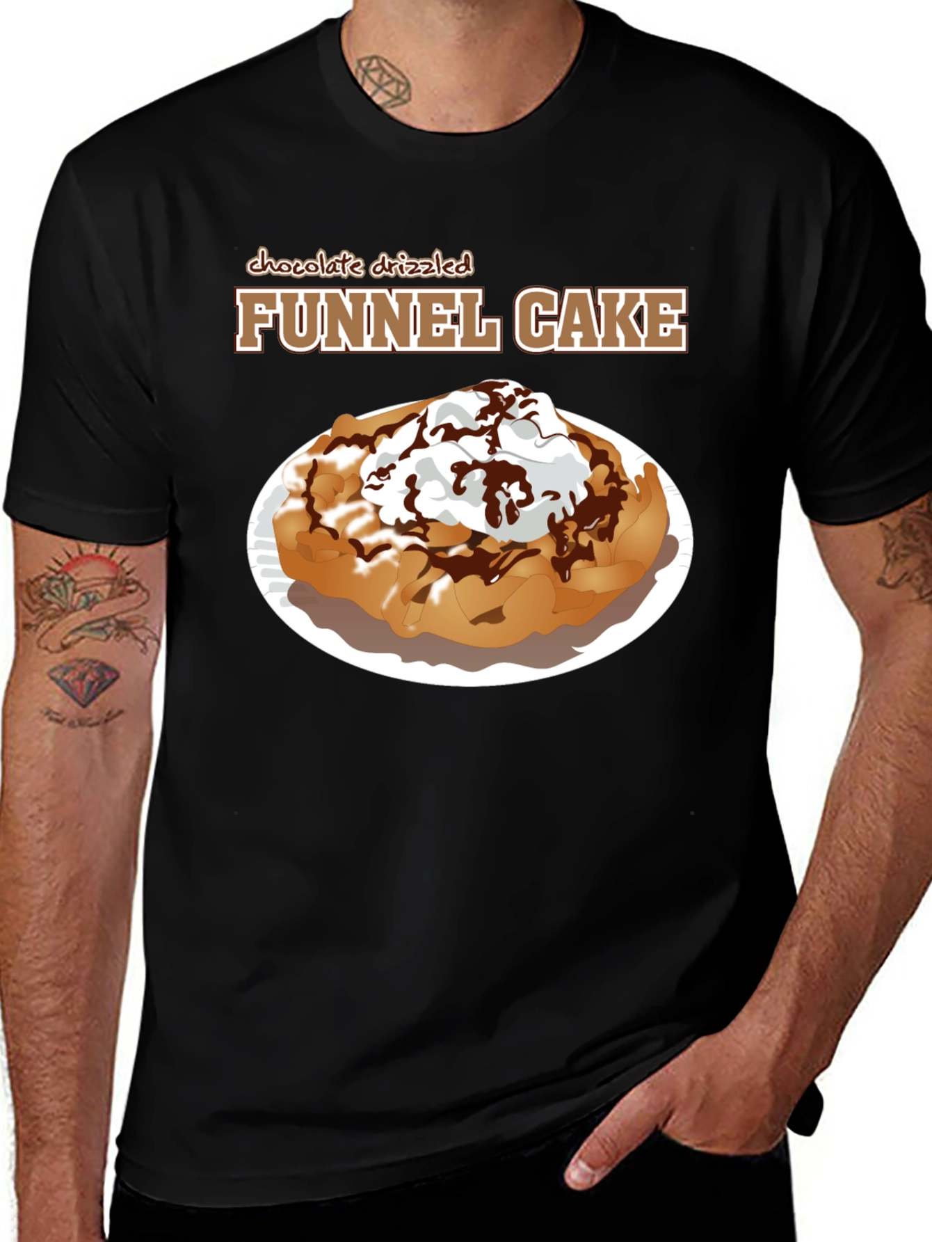 Variant 28 of Funnel Cake T-Shirt: Chocolate Drizzled Tee