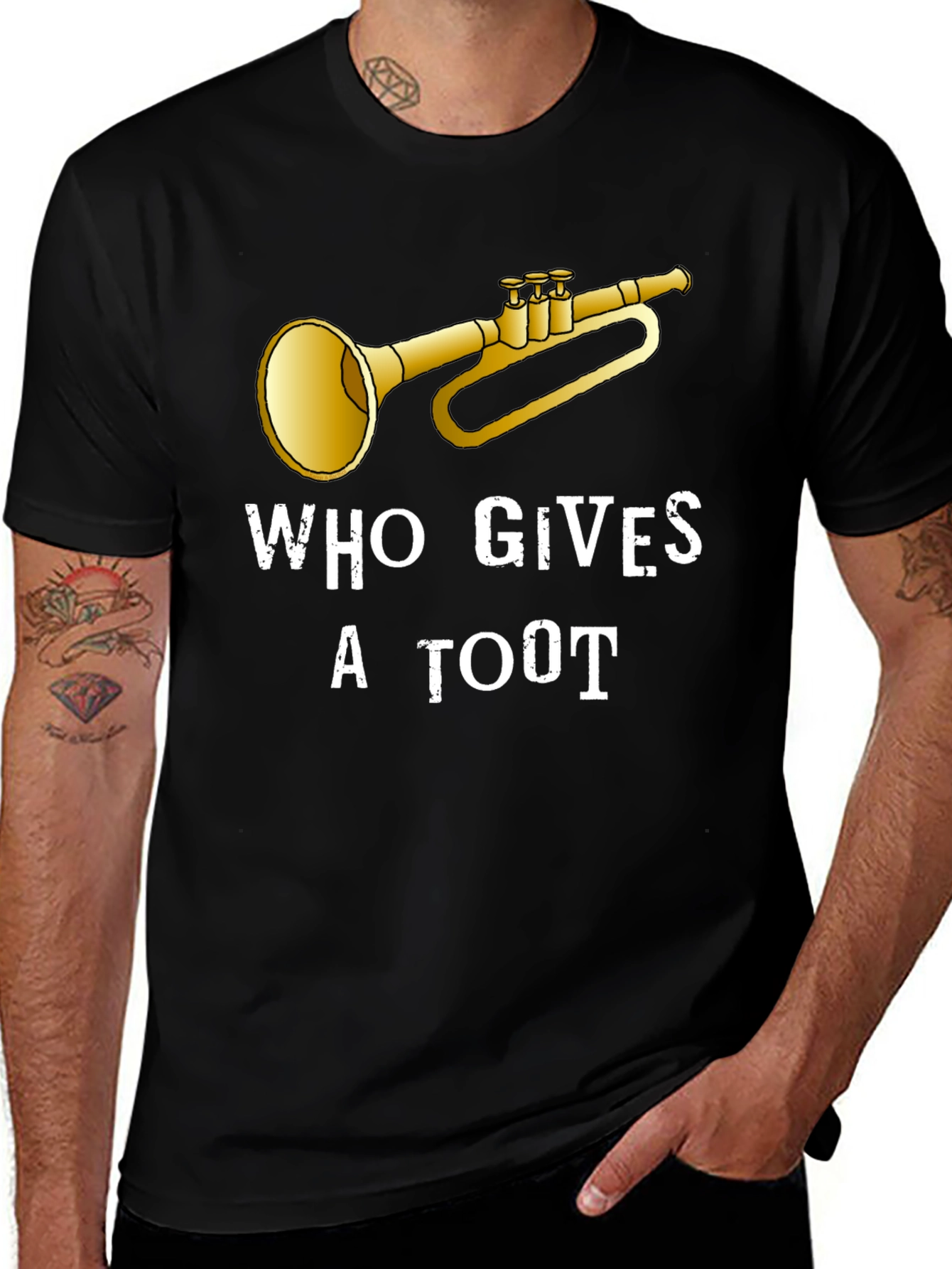 Variant 26 of Who Gives a Toot T-Shirt - Funny Trumpet Player Tee