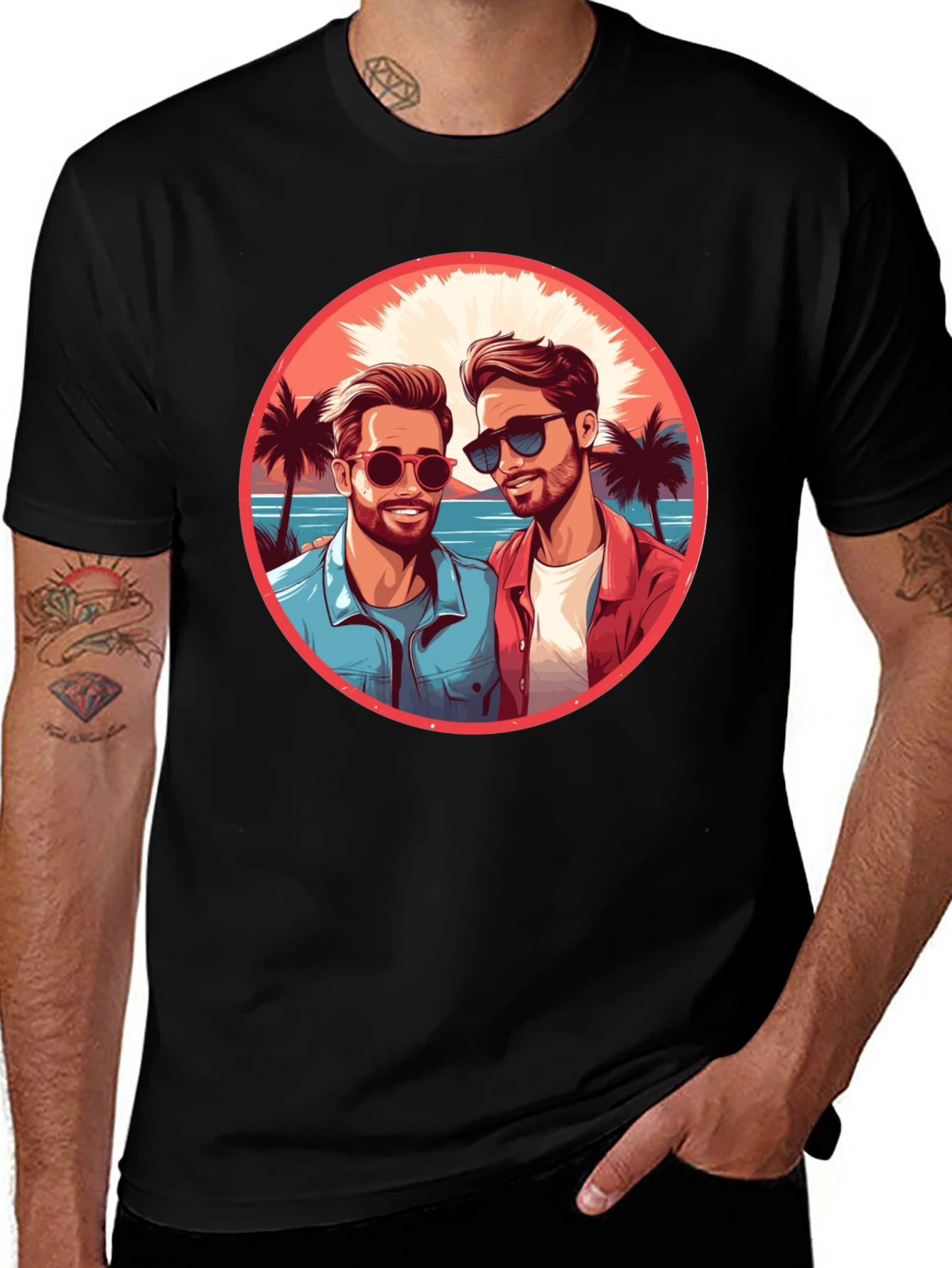Variant 18 of Tropical Duo Graphic T-Shirt