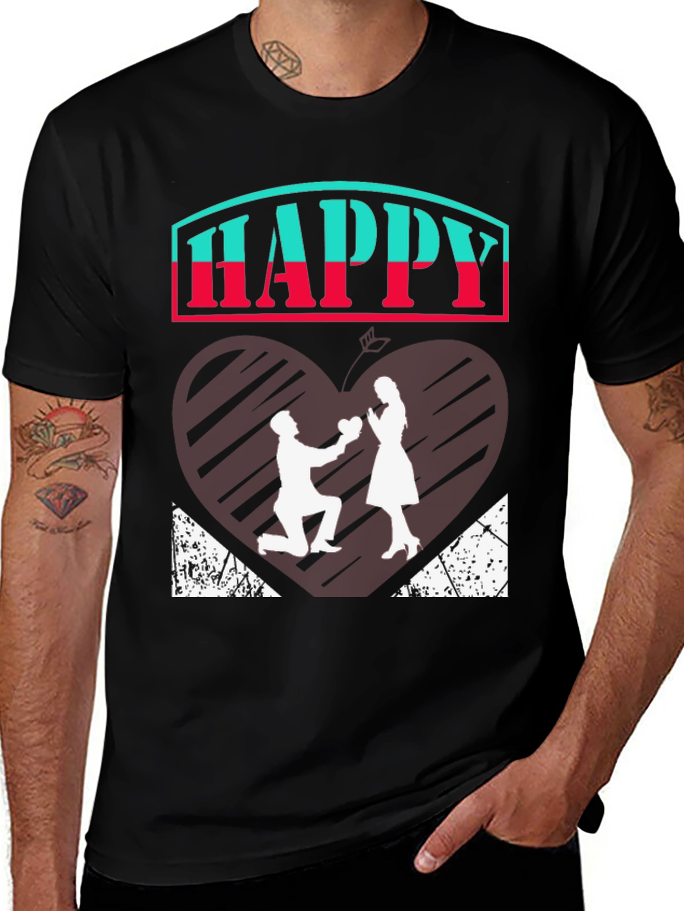 Variant 29 of Happy Proposal Graphic Tee - Romantic Design