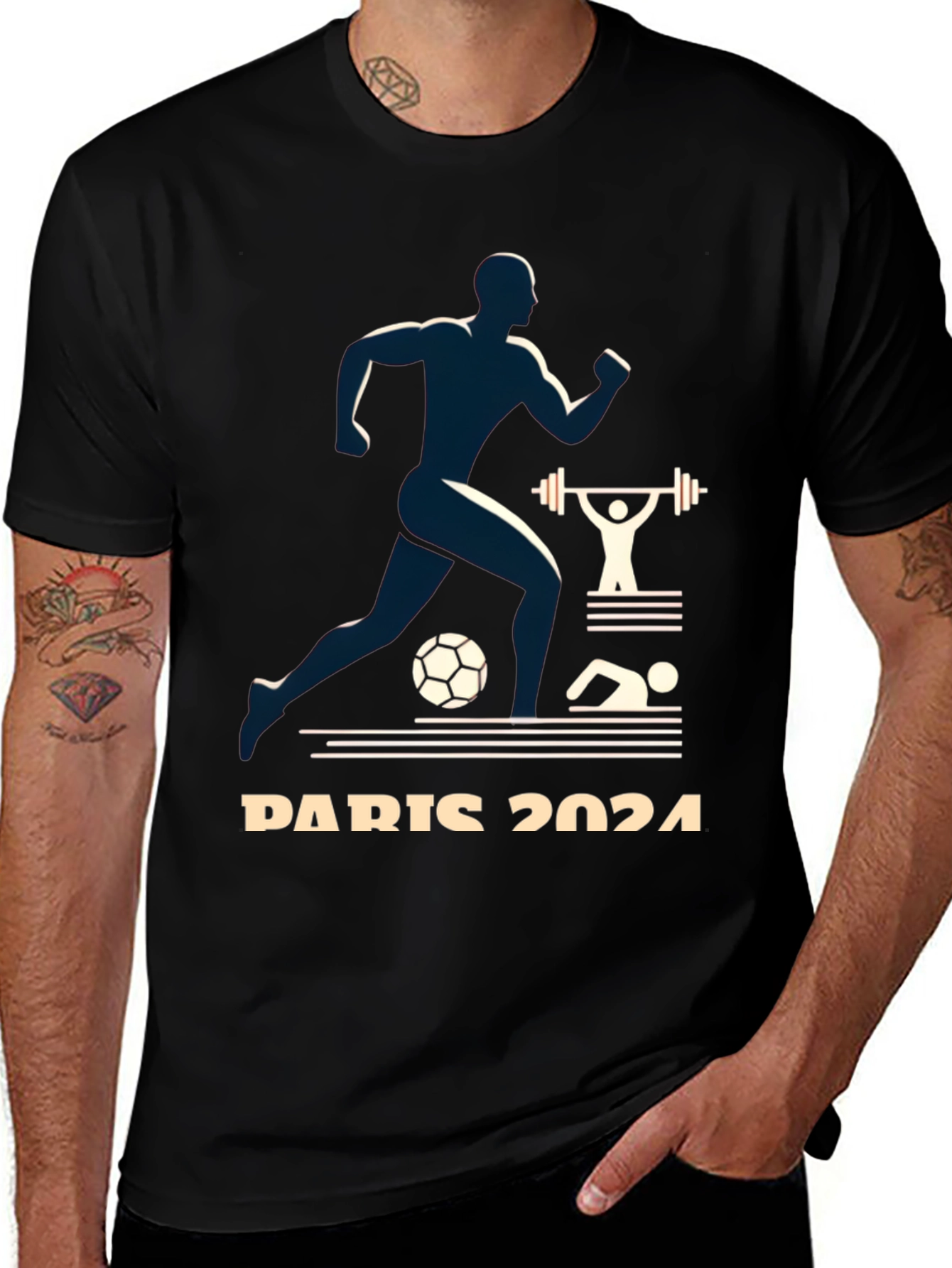 Paris 2024 Olympics Graphic Tee - Athlete Design
