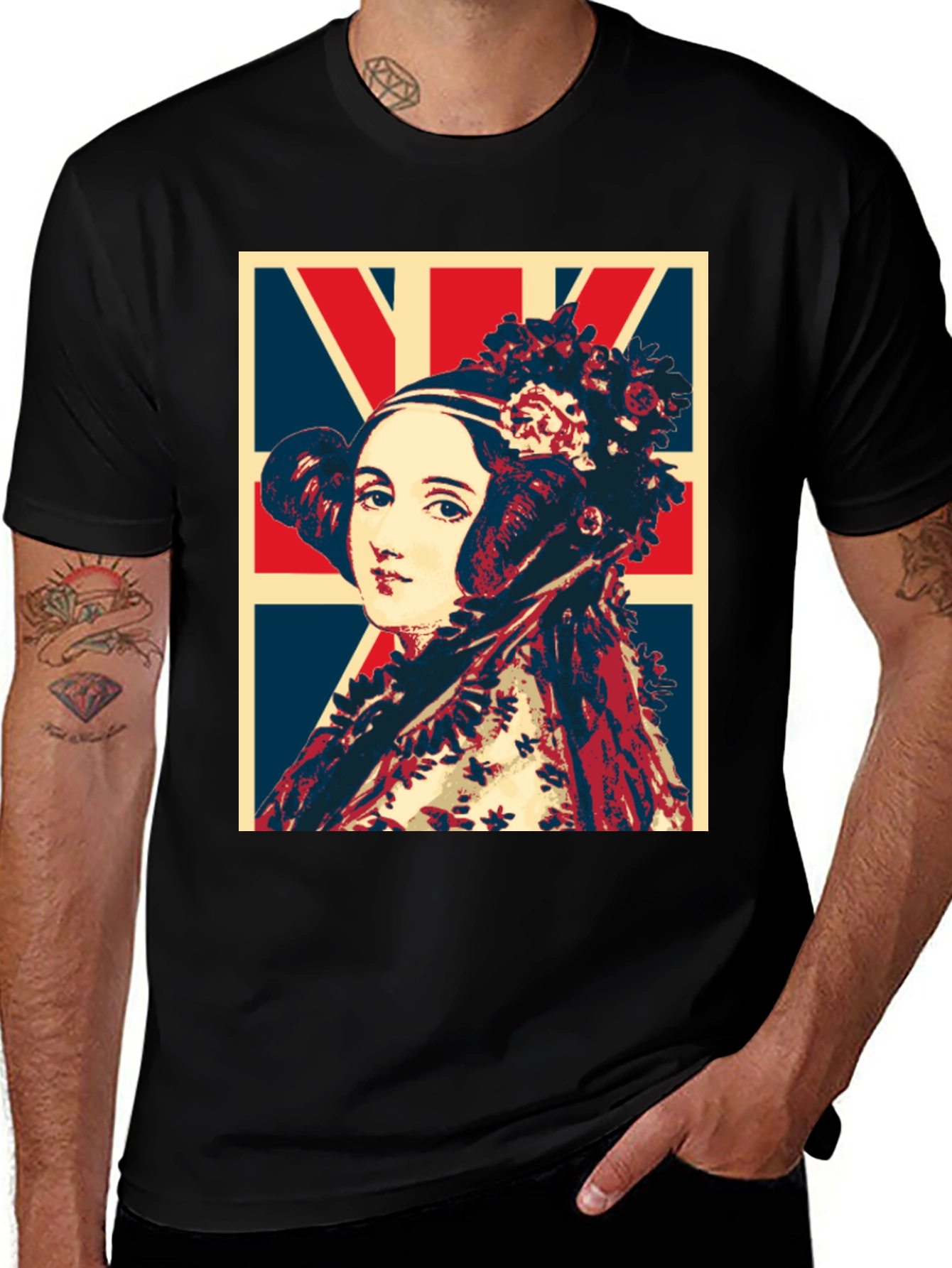 Variant 21 of Ada Lovelace Union Jack T-Shirt - Black