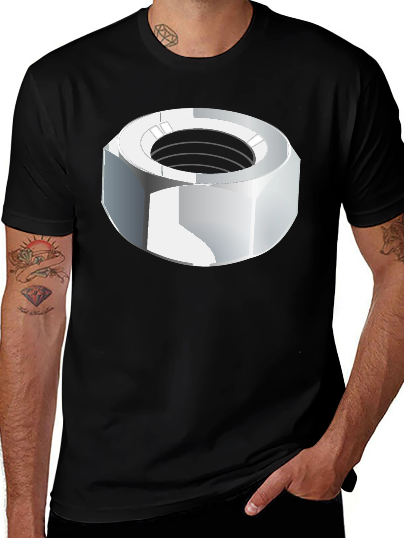 Variant 2 of Nut Graphic T-Shirt - Black Cotton Tee