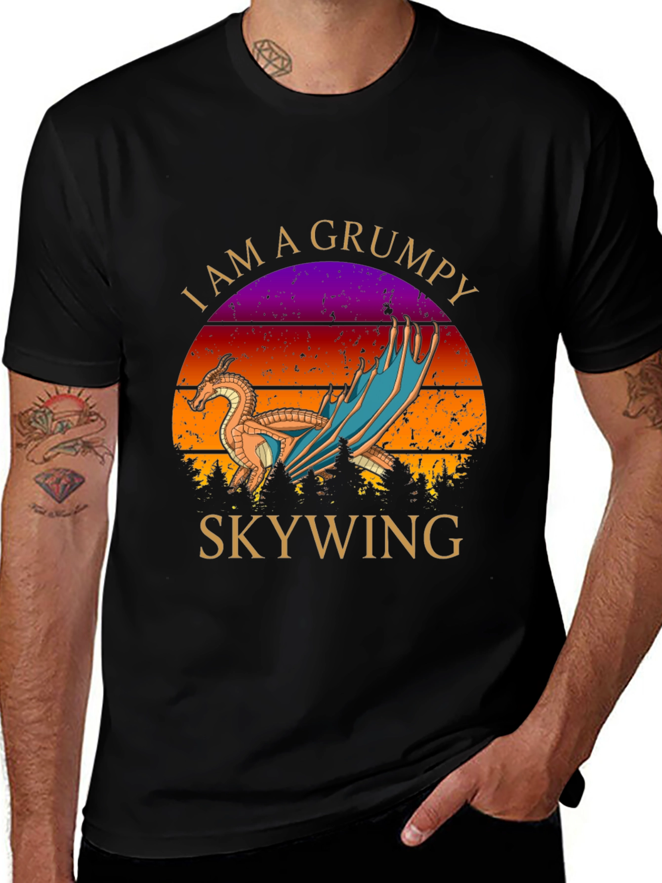 Variant 27 of Grumpy Skywing Dragon Graphic T-Shirt