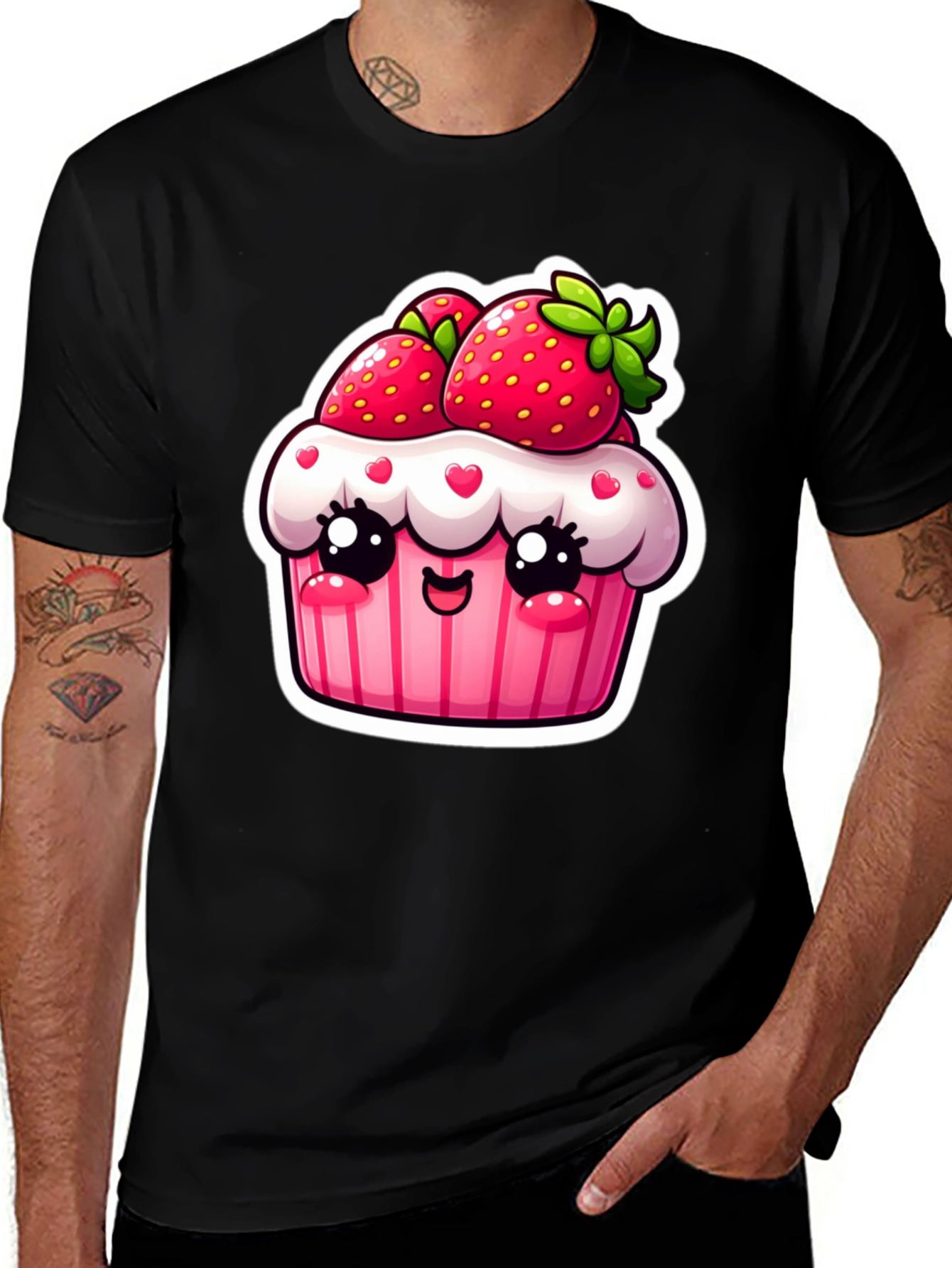 Variant 26 of Kawaii Strawberry Cupcake T-Shirt Cute Graphic Tee