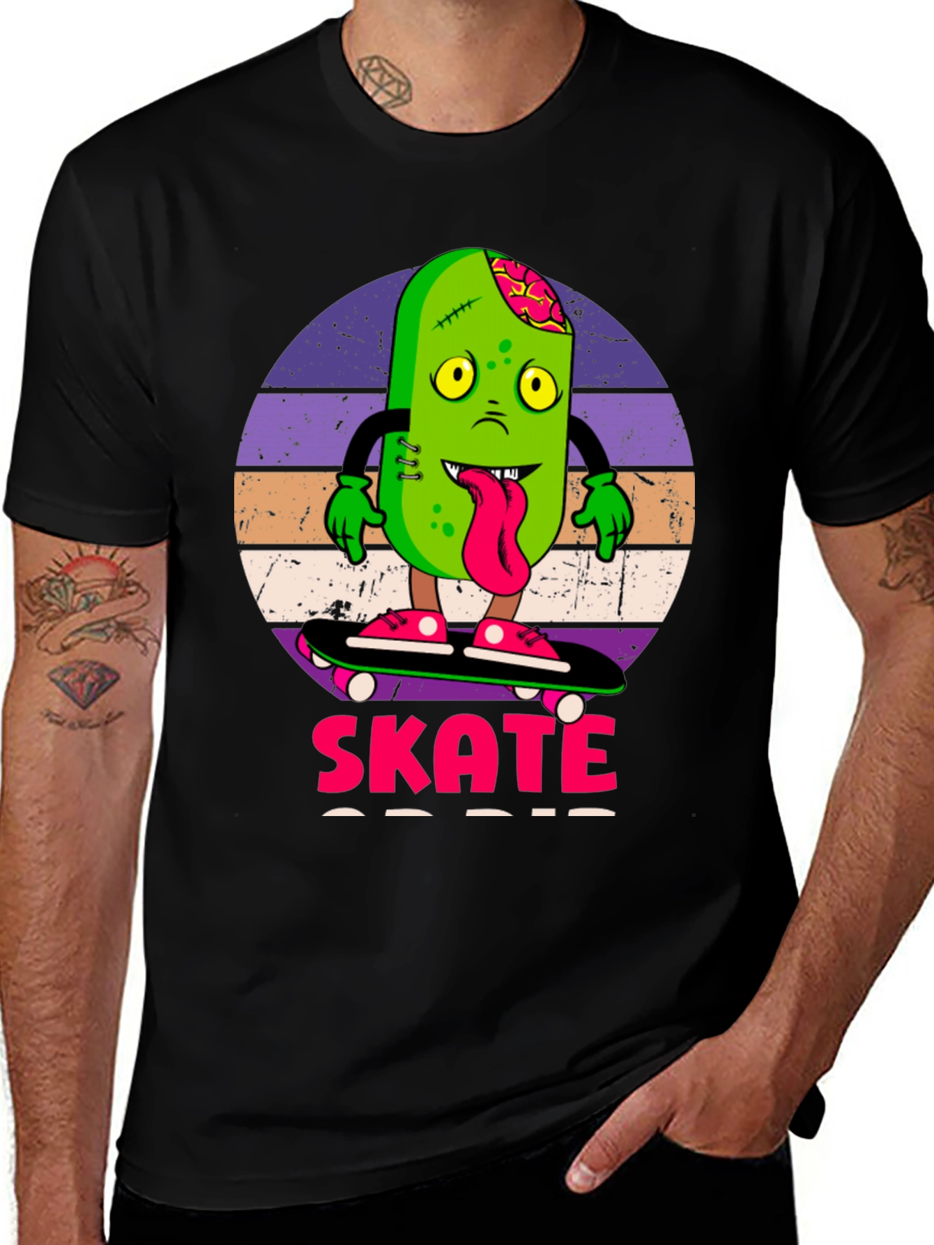 Variant 3 of Zombie Pickle Skate T-Shirt