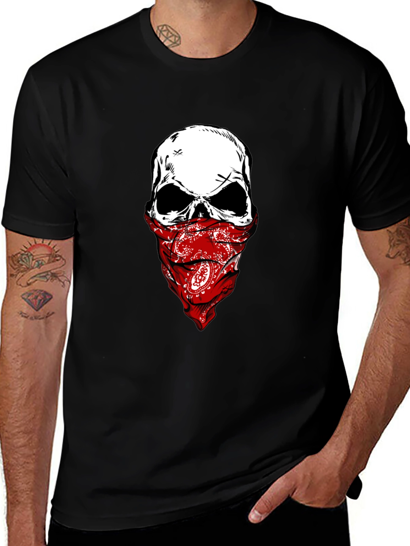 Variant 20 of Skull Bandana Graphic Print T-Shirt