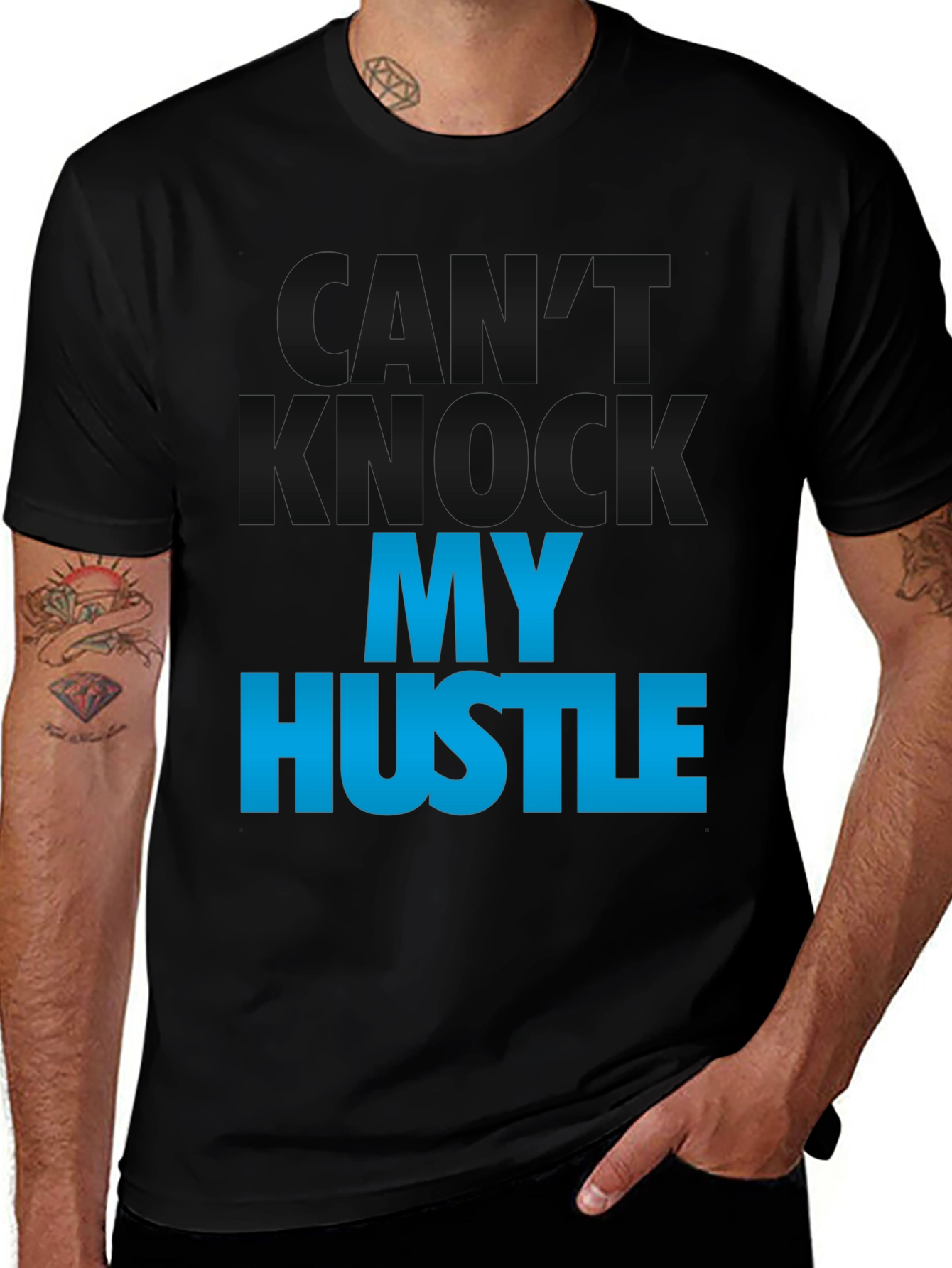 Variant 15 of Hustle Graphic Tee - Men's Black T-Shirt
