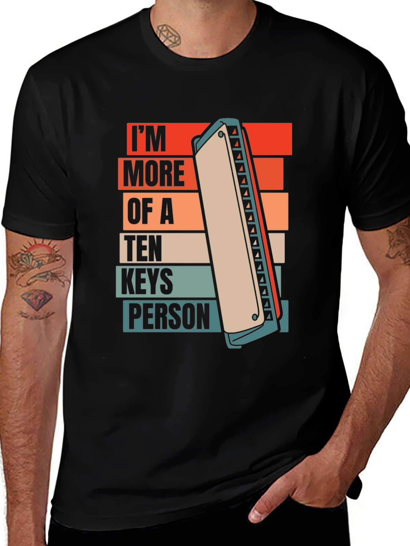 Variant 14 of I'm More of a Ten Keys Person Harmonica T-Shirt
