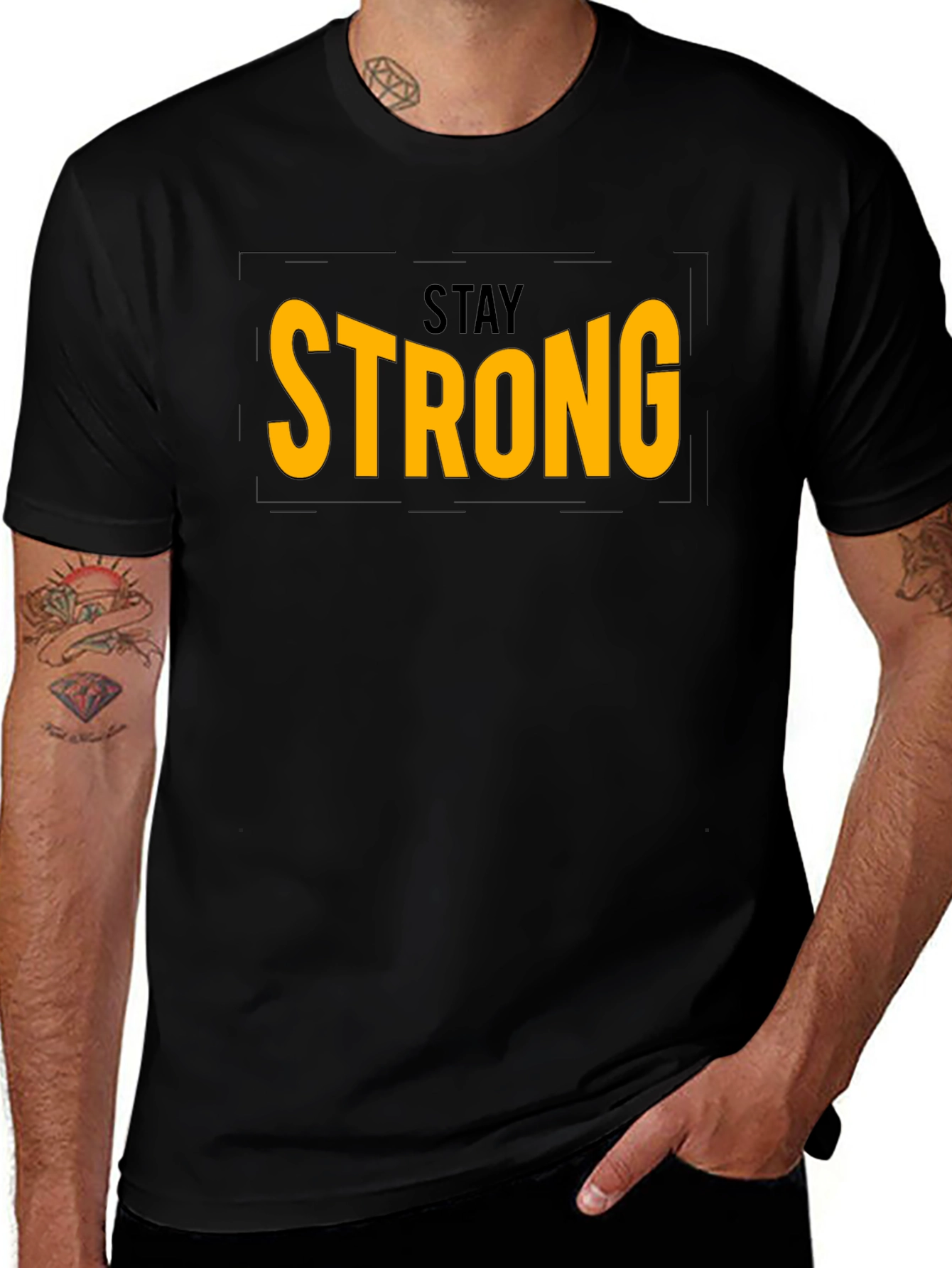 Variant 9 of Stay Strong Graphic T-Shirt - Black