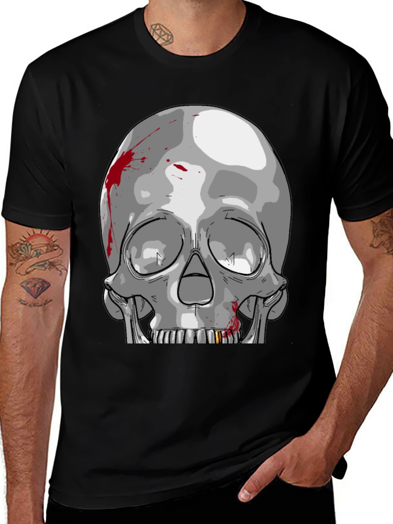 Variant 17 of Skull Graphic Tee - Edgy Streetwear