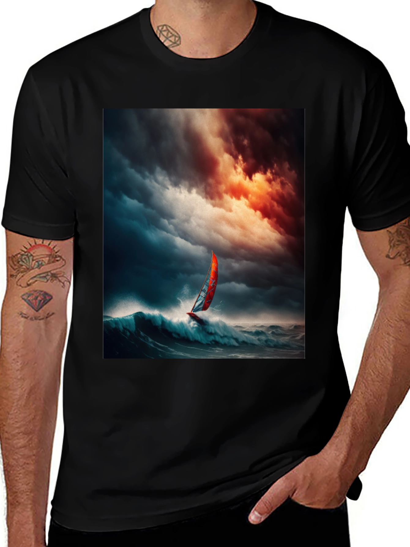 Variant 30 of Ocean Storm Windsurfer Graphic T-Shirt