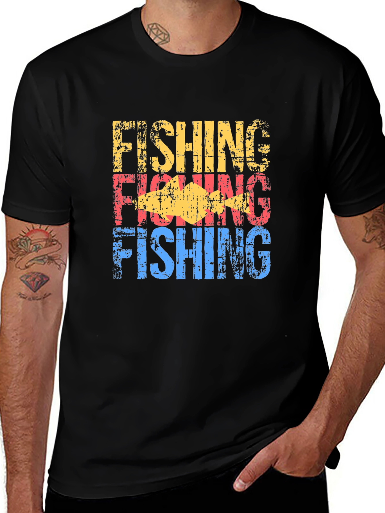 Variant 12 of Fishing Graphic Tee - Retro Design
