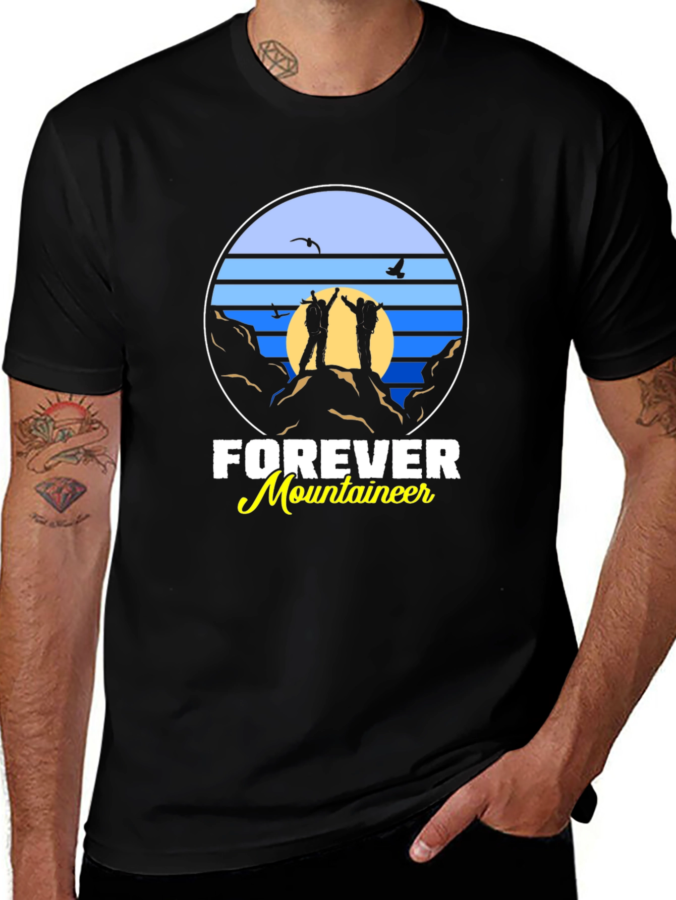 Variant 26 of Forever Mountaineer Black Graphic T-Shirt