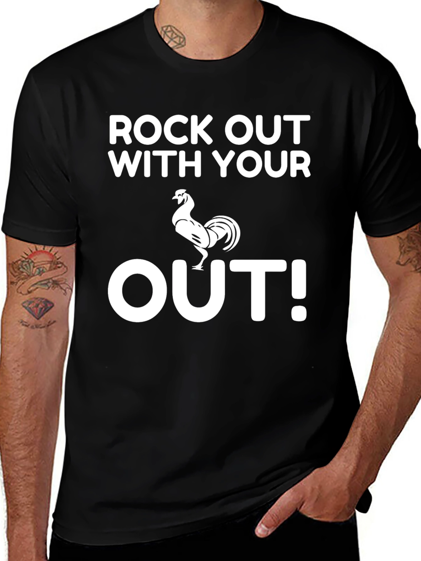 Variant 3 of Rock Out With Your Cock Out Funny T-Shirt