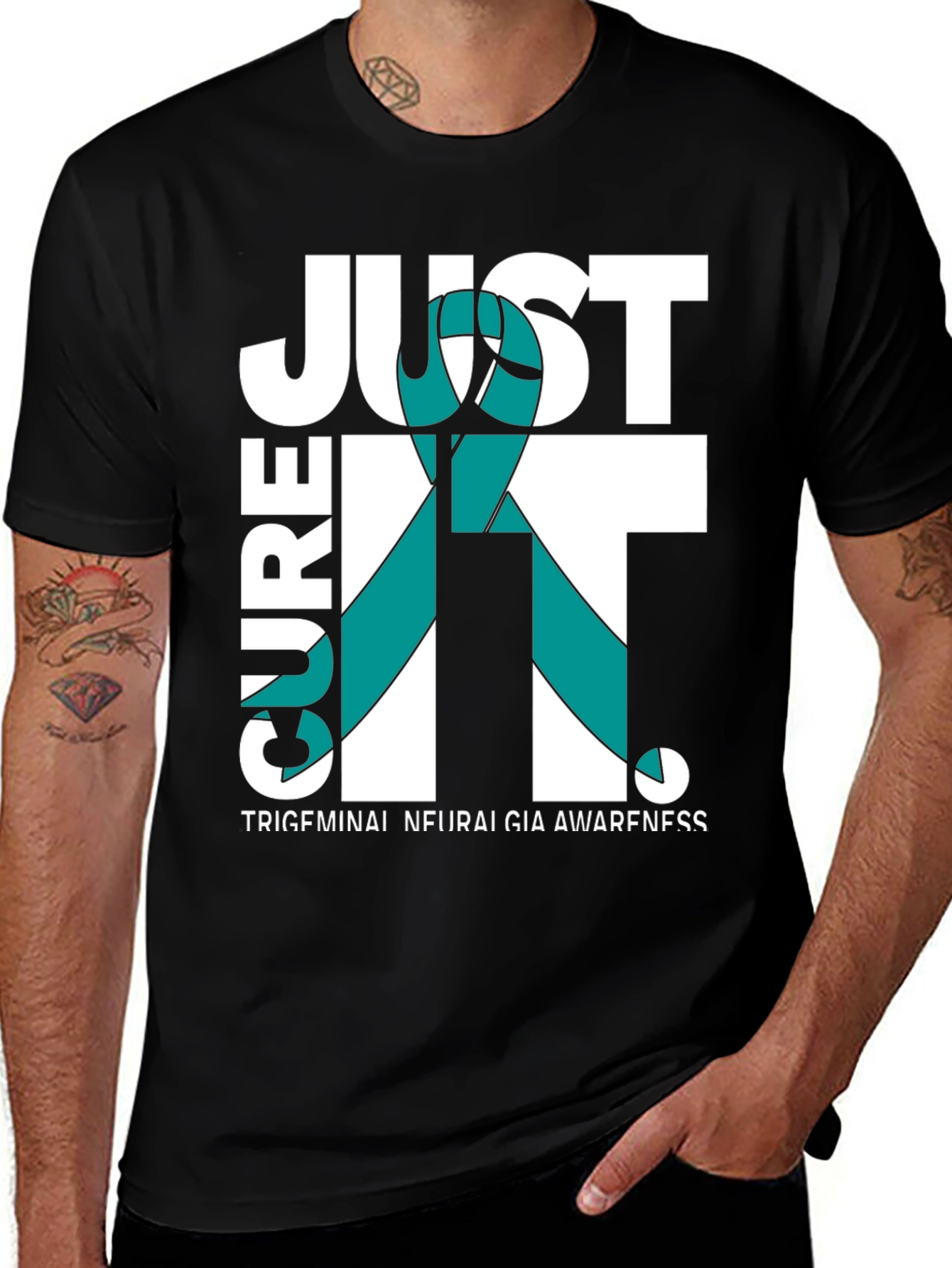 Variant 20 of Cure It Trigeminal Neuralgia Awareness T-Shirt