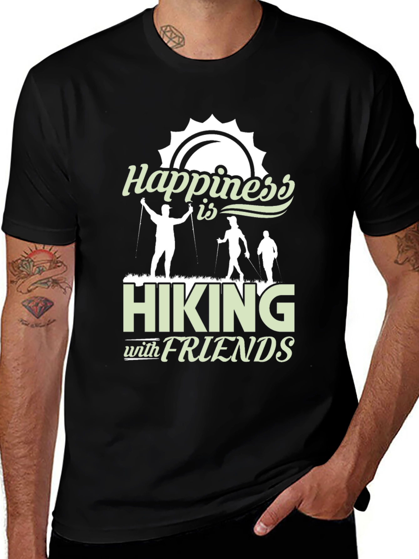 Variant 4 of Happiness is Hiking with Friends T-Shirt