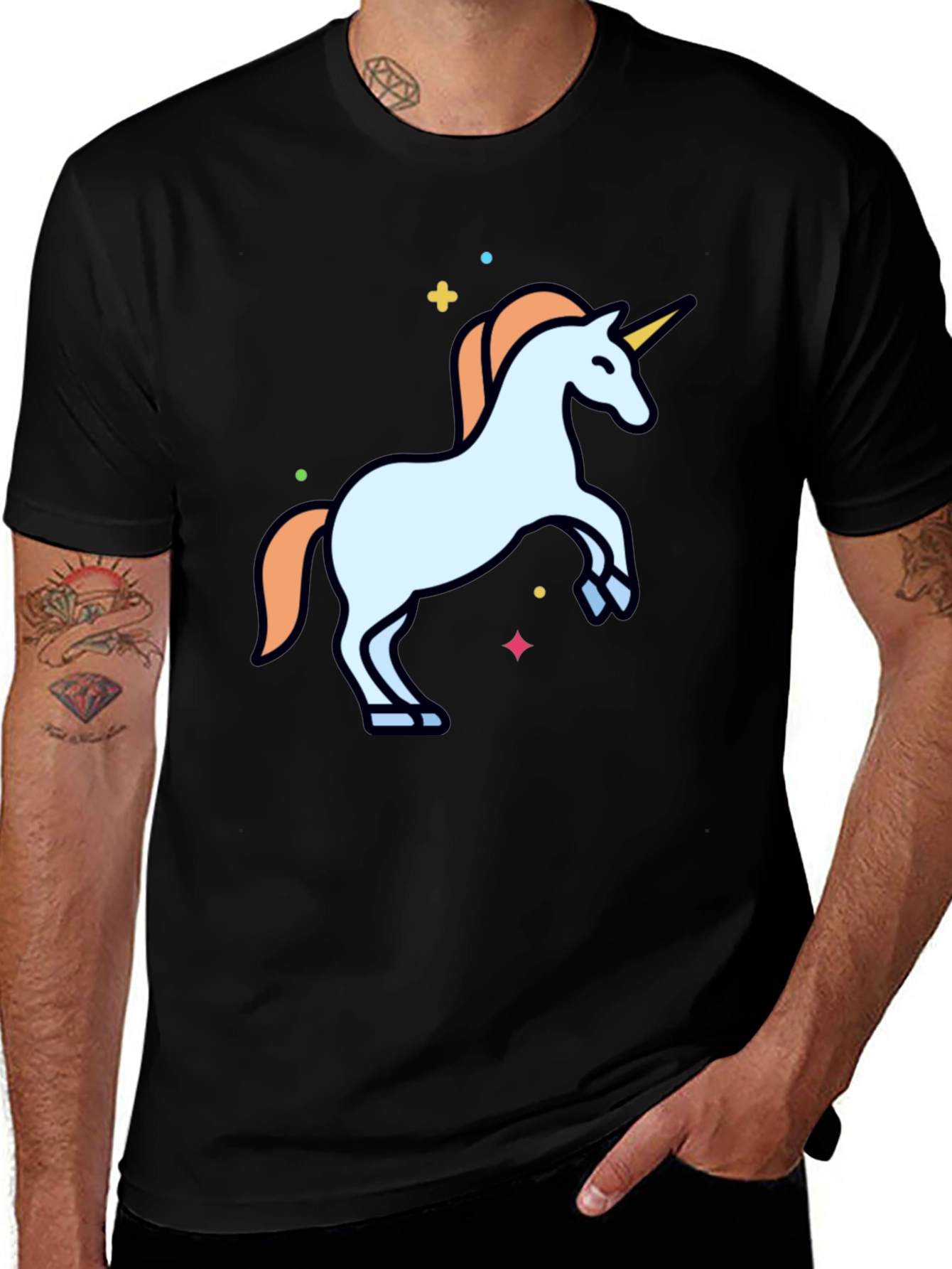 Variant 8 of Unicorn Graphic Black T-Shirt