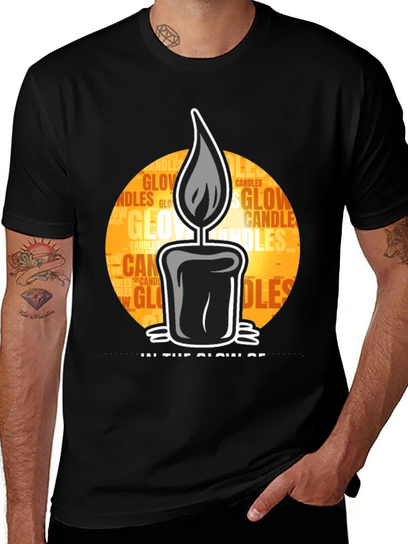 Variant 5 of Candle Glow Graphic Tee - Unisex Comfort Fit