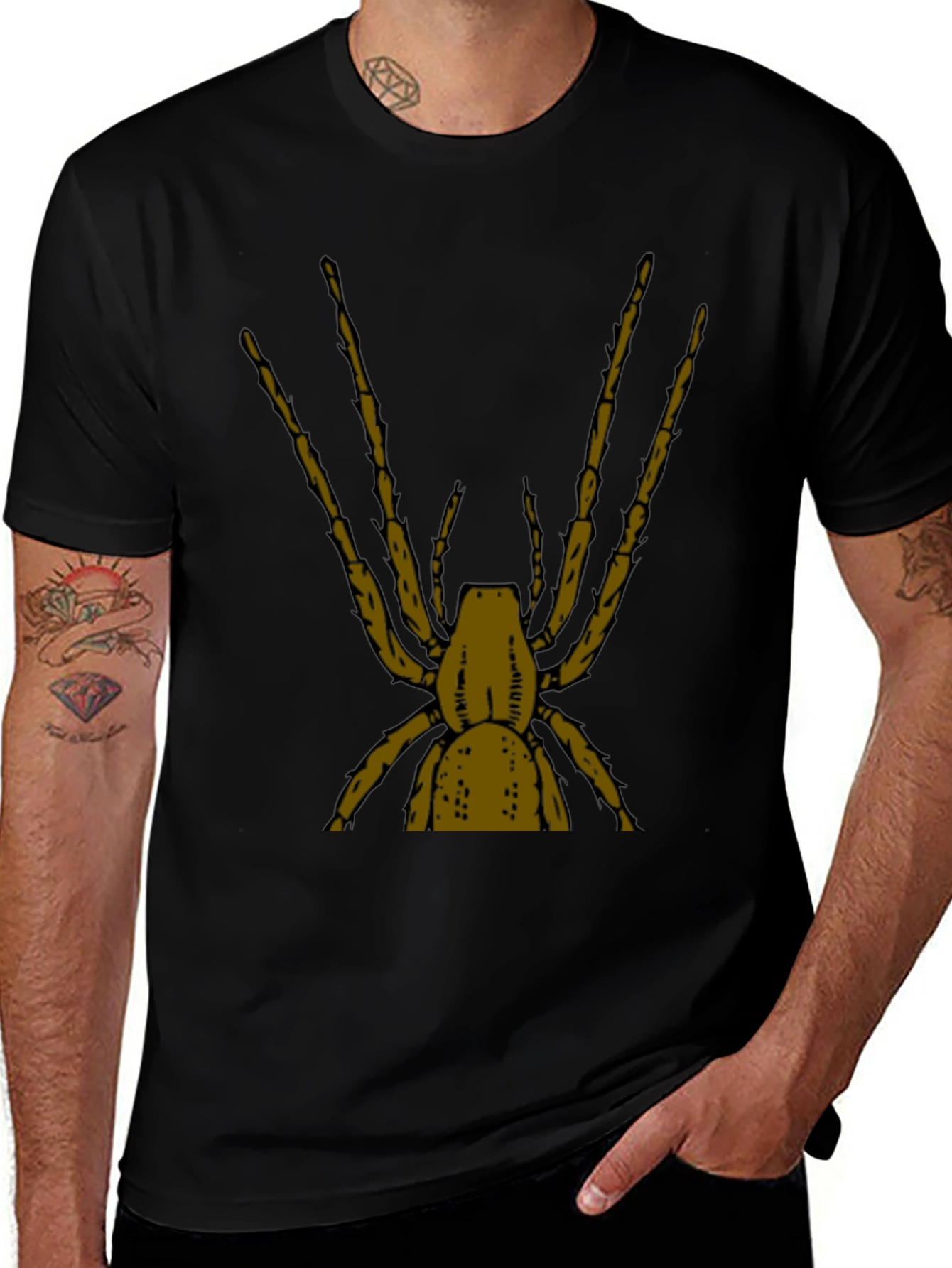 Variant 8 of Spider Graphic Tee - Black Cotton Blend