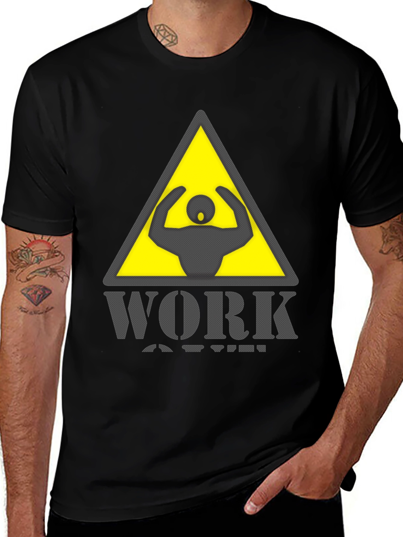 Variant 13 of Work Out Warning Graphic Tee