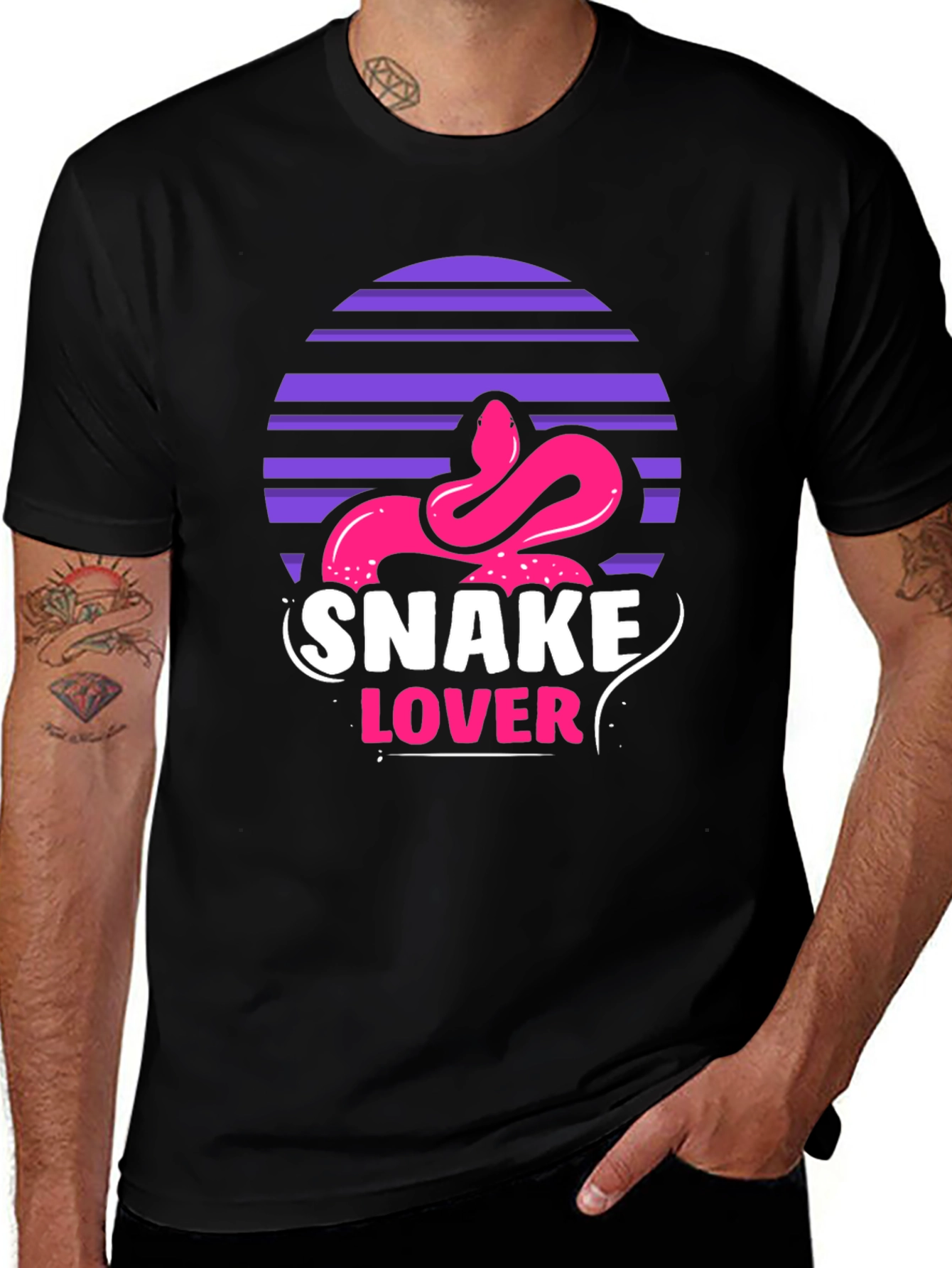 Variant 10 of Snake Lover Graphic Tee - Black Cotton T-Shirt