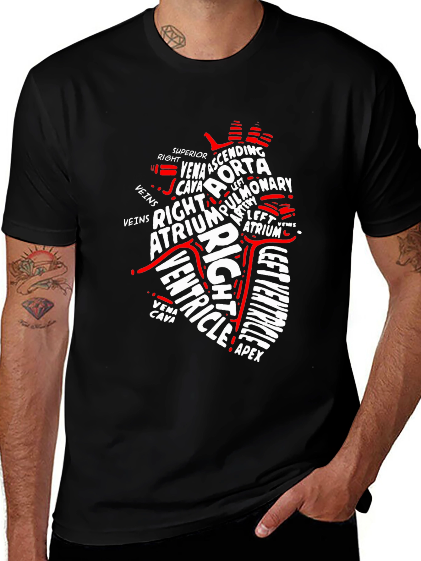 Variant 16 of Anatomical Heart Word Art Graphic T-Shirt