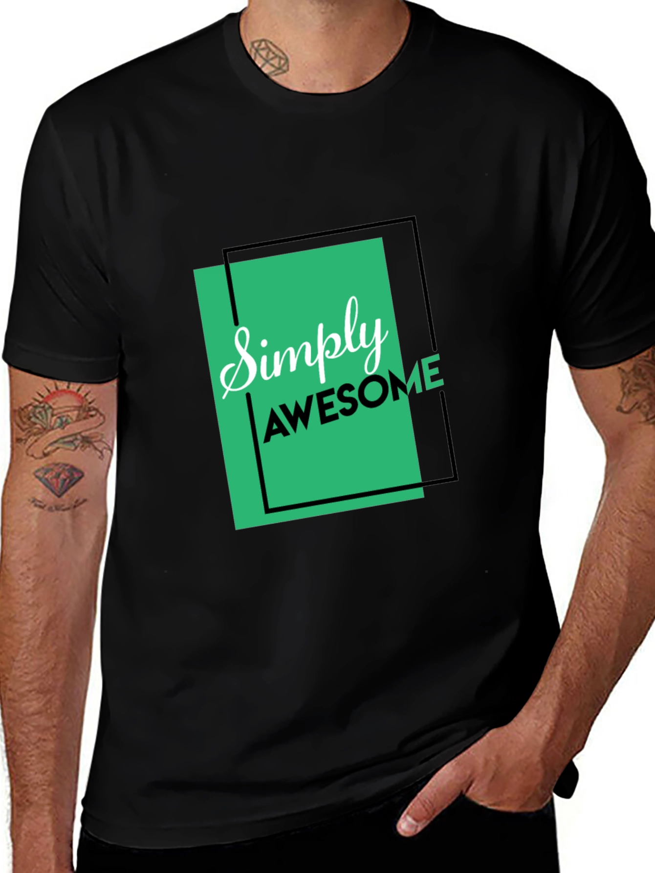 Variant 24 of Simply Awesome Black Graphic Tee
