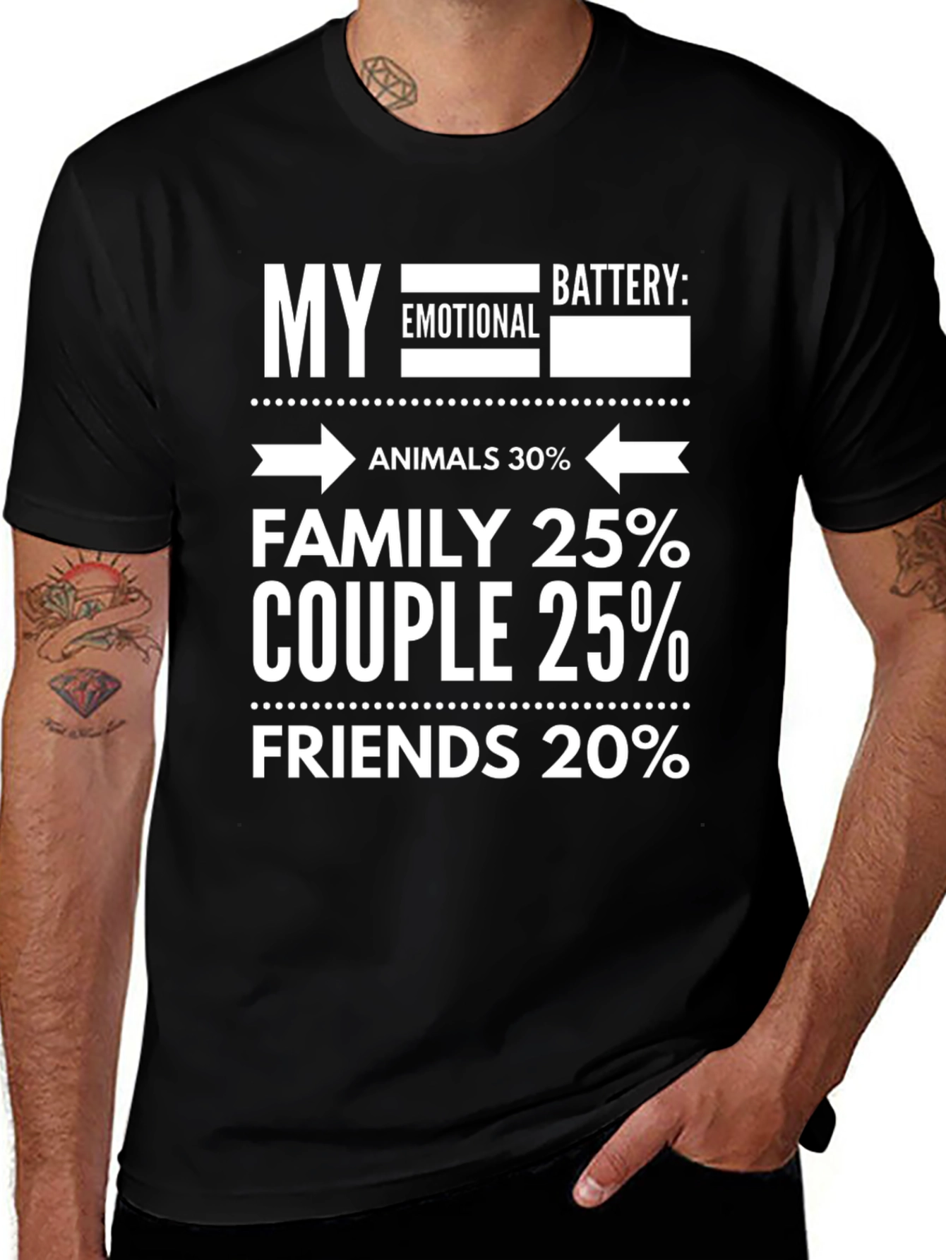 Variant 5 of Emotional Battery T-Shirt - Animals, Family, Couple, Friends