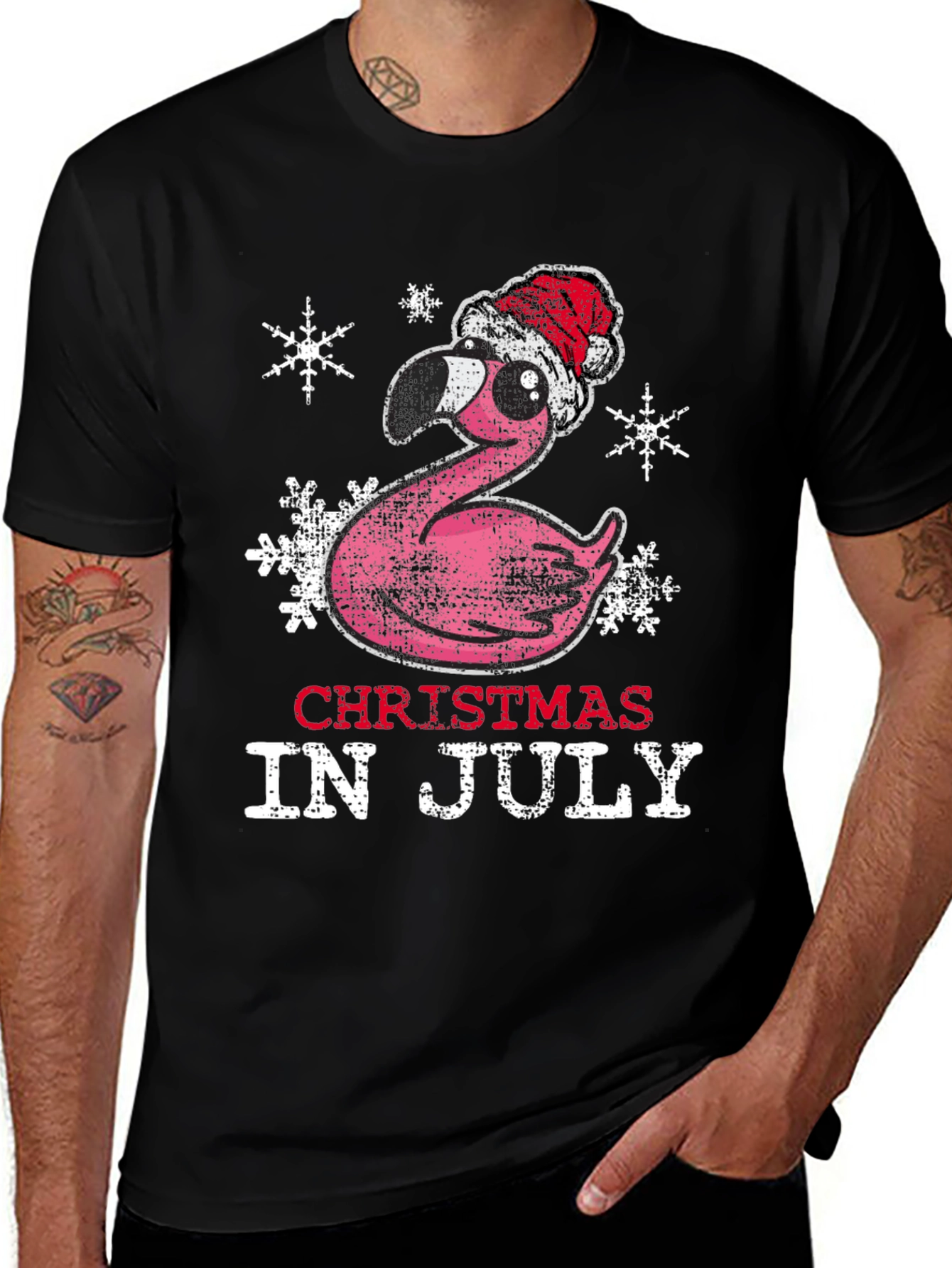 Variant 5 of Christmas in July Flamingo Tee