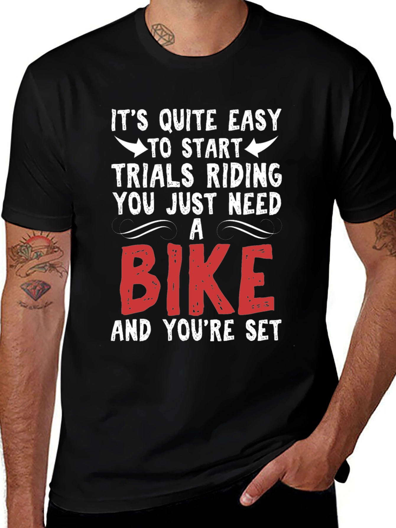 Variant 11 of Easy Trials Riding T-Shirt - Just Need a Bike!